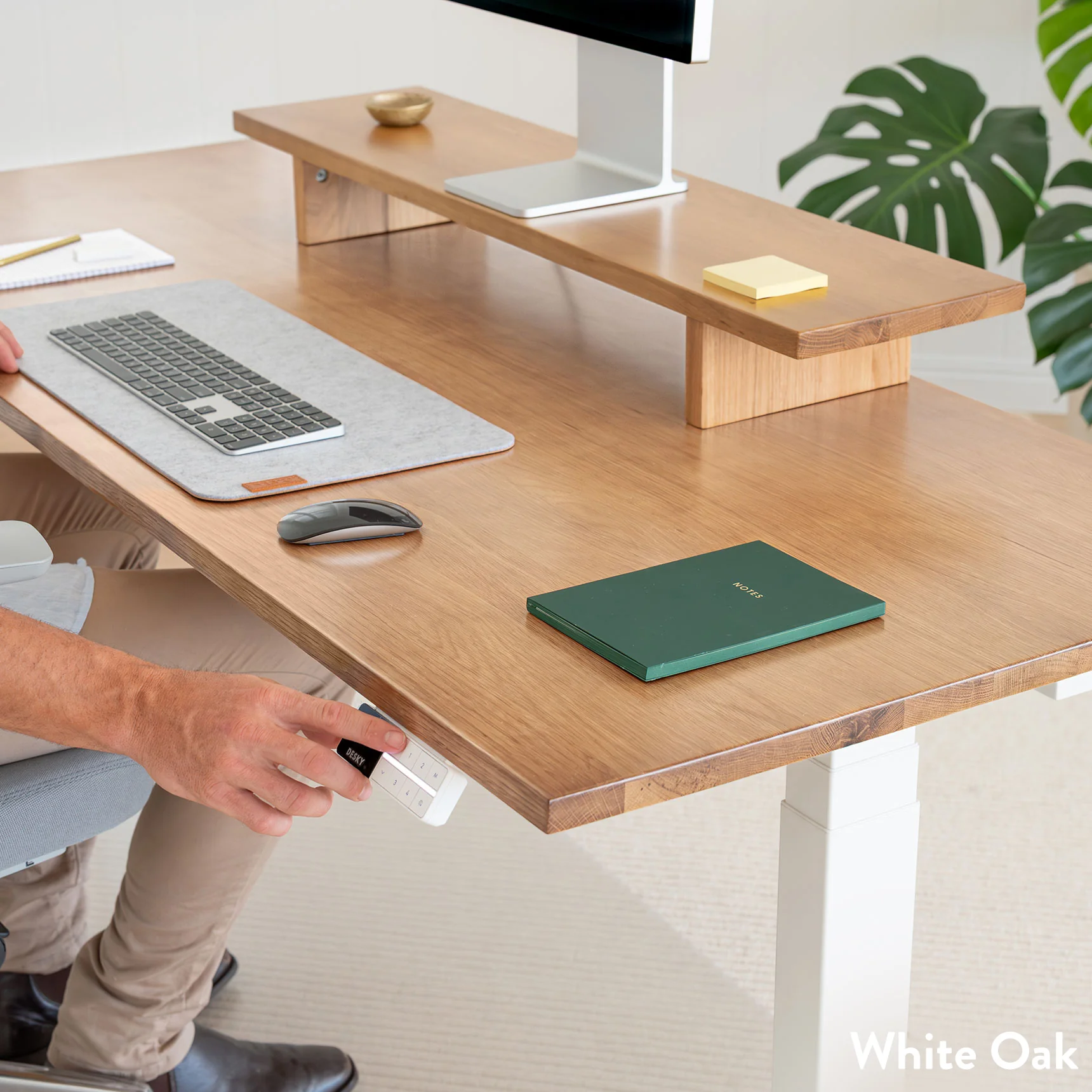 Desky Dual Hardwood Sit Stand Desk - Image 12