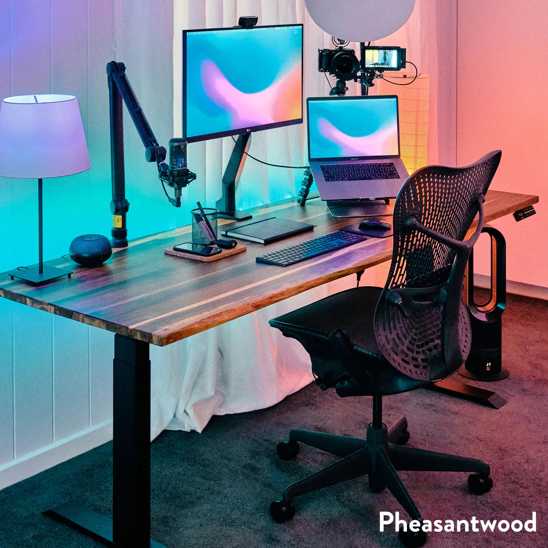 Desky Dual Hardwood Sit Stand Desk - Image 14
