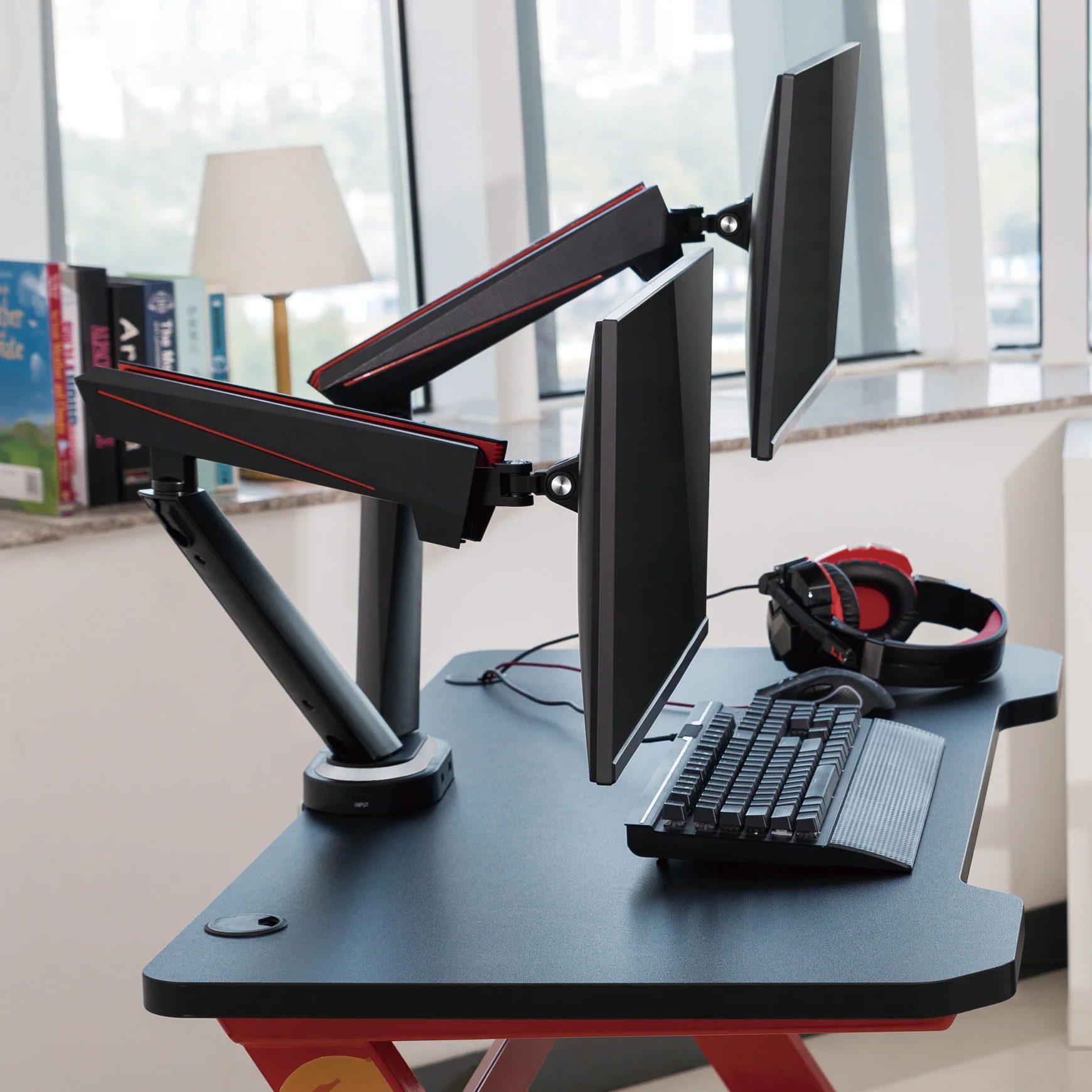 Desky Dual LED Gaming Monitor Arm - Image 8