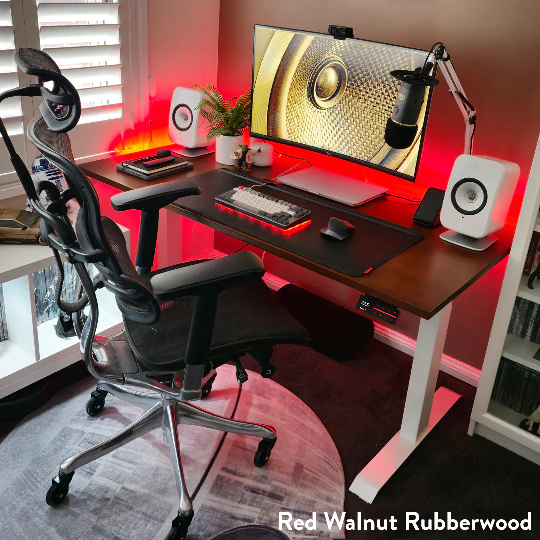 Desky Dual Rubberwood Sit Stand Desk - Image 11