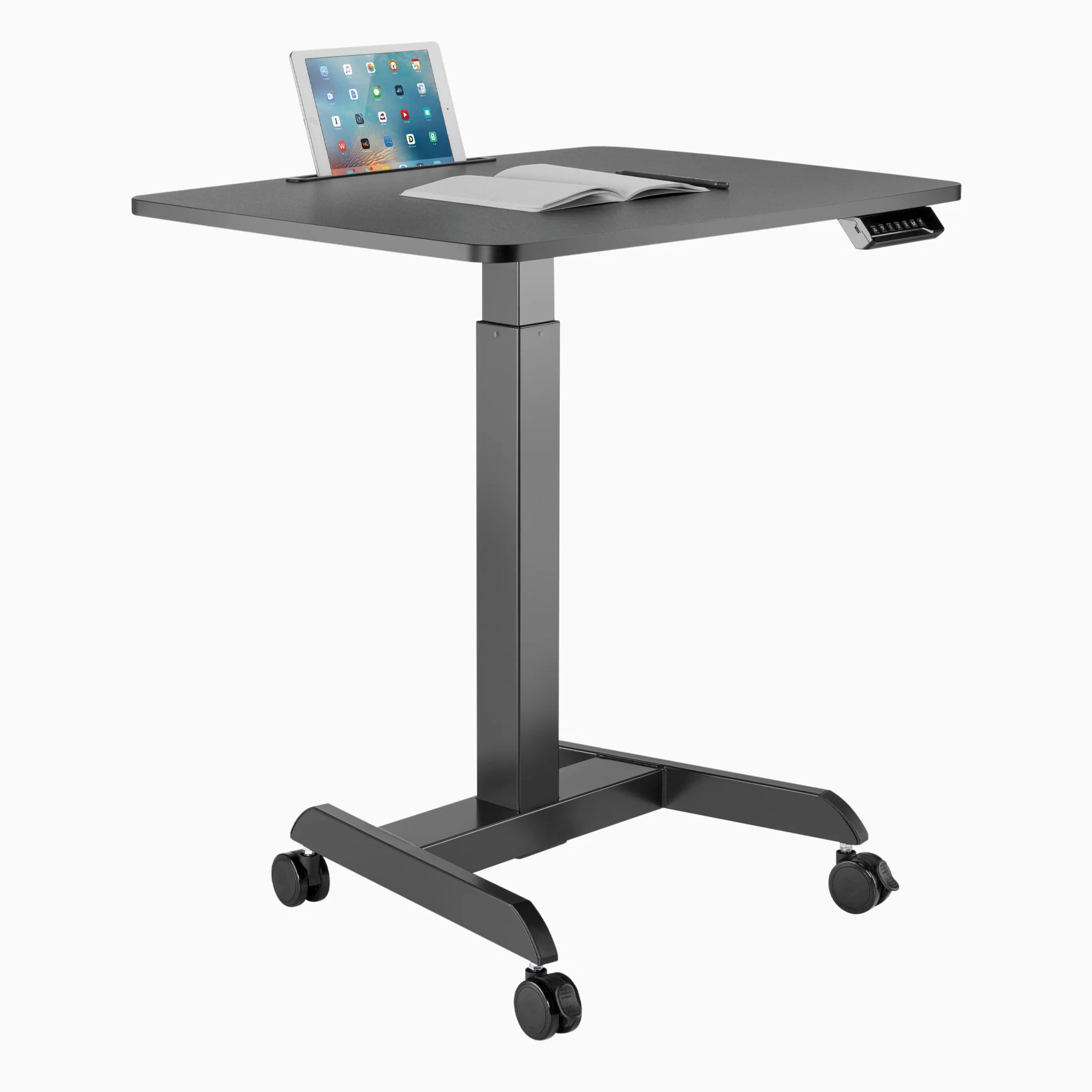 Desky Single Sit Stand Pedestal Desk - Image 5