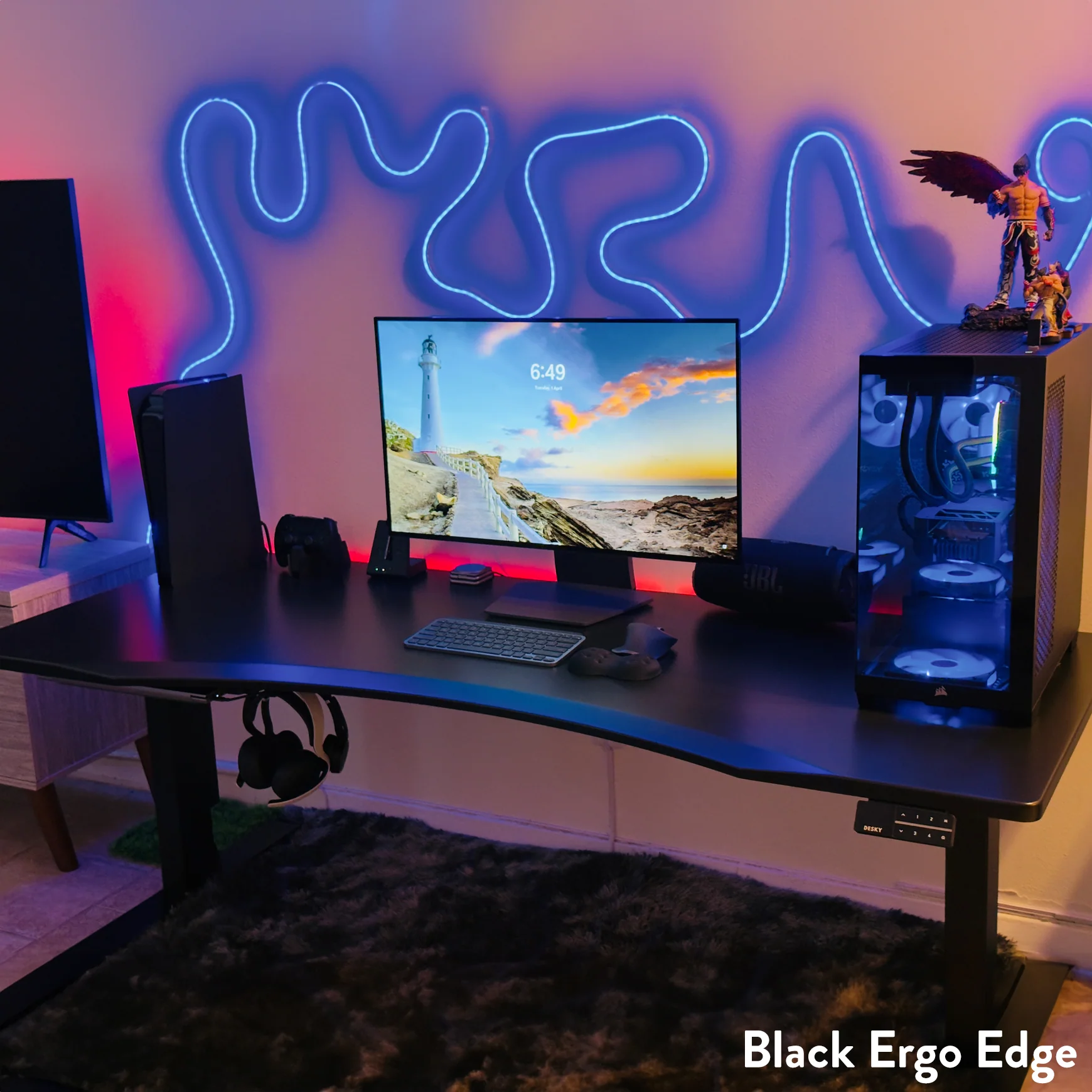 Desky Alpha Dual Sit Stand Gaming Desk - Image 4