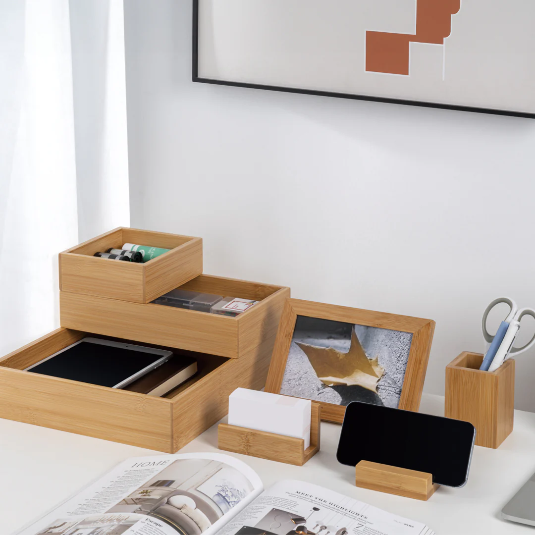 Desky Bamboo Organiser Set - Image 3