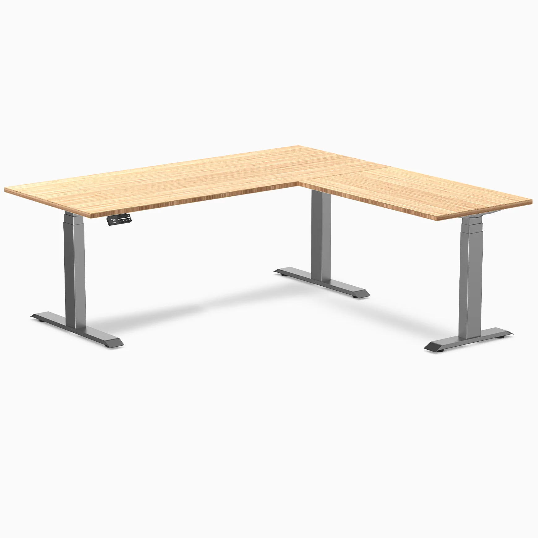 Desky Bamboo L-Shape Sit Stand Desk - Image 10