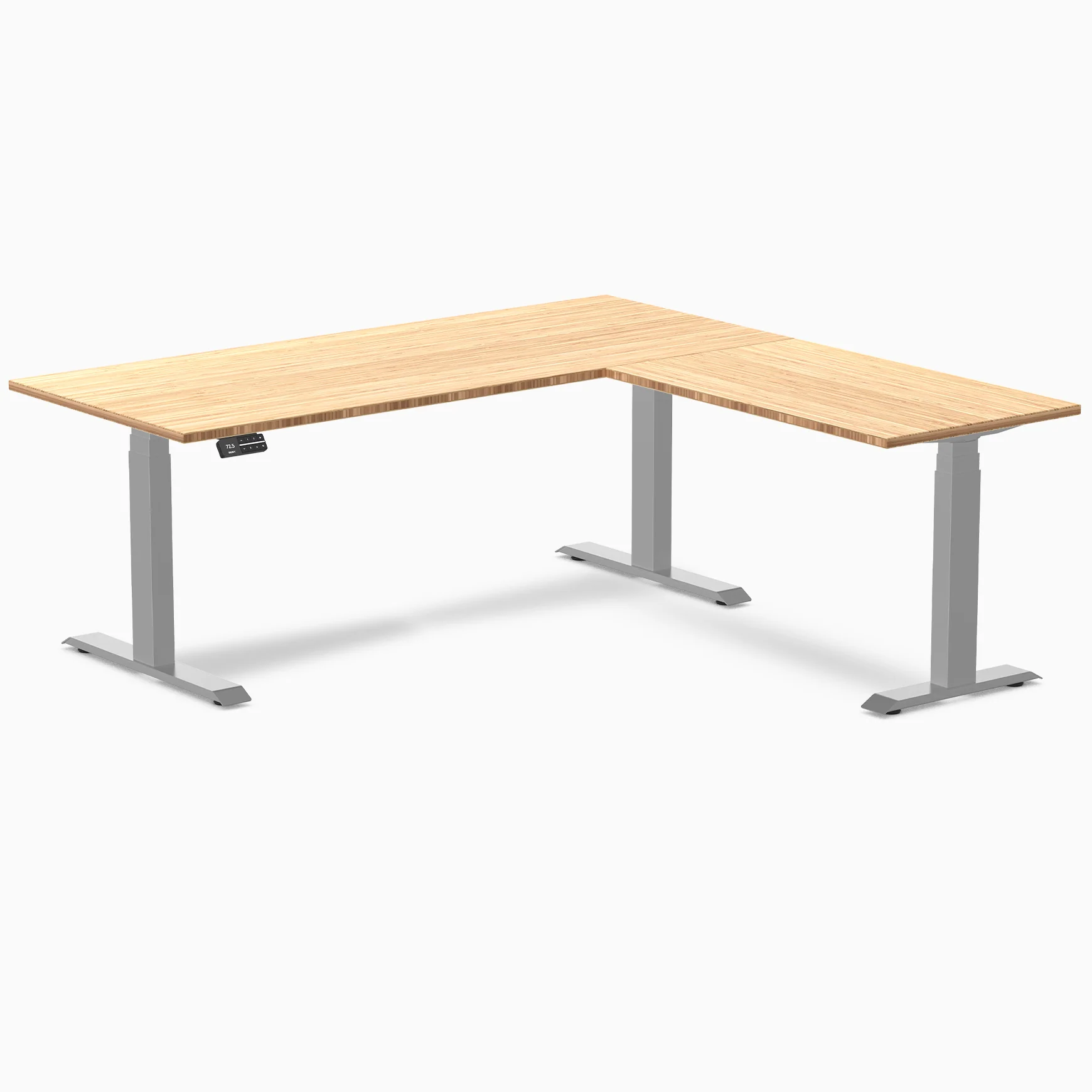 Desky Bamboo L-Shape Sit Stand Desk - Image 11