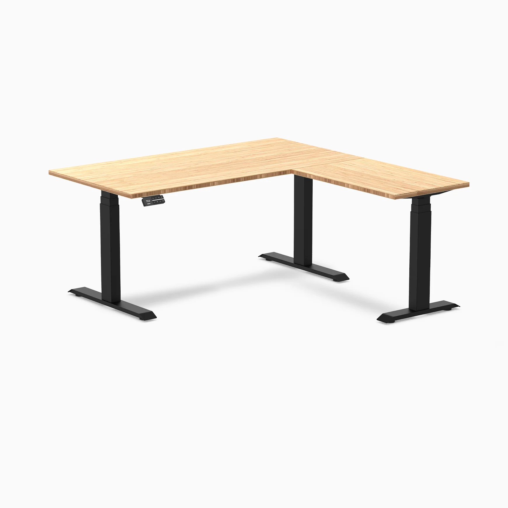 Desky Bamboo L-Shape Sit Stand Desk - Image 4
