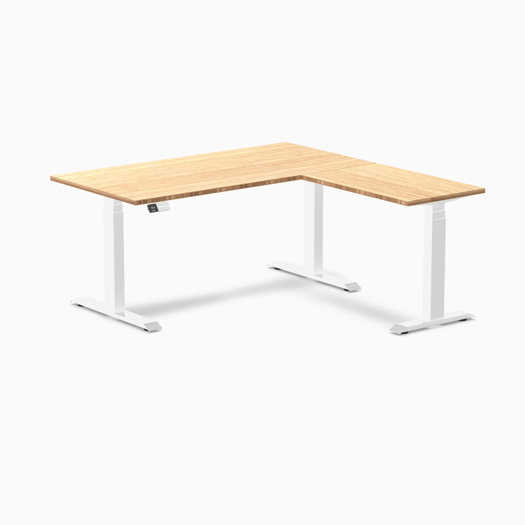 Desky Bamboo L-Shape Sit Stand Desk - Image 5