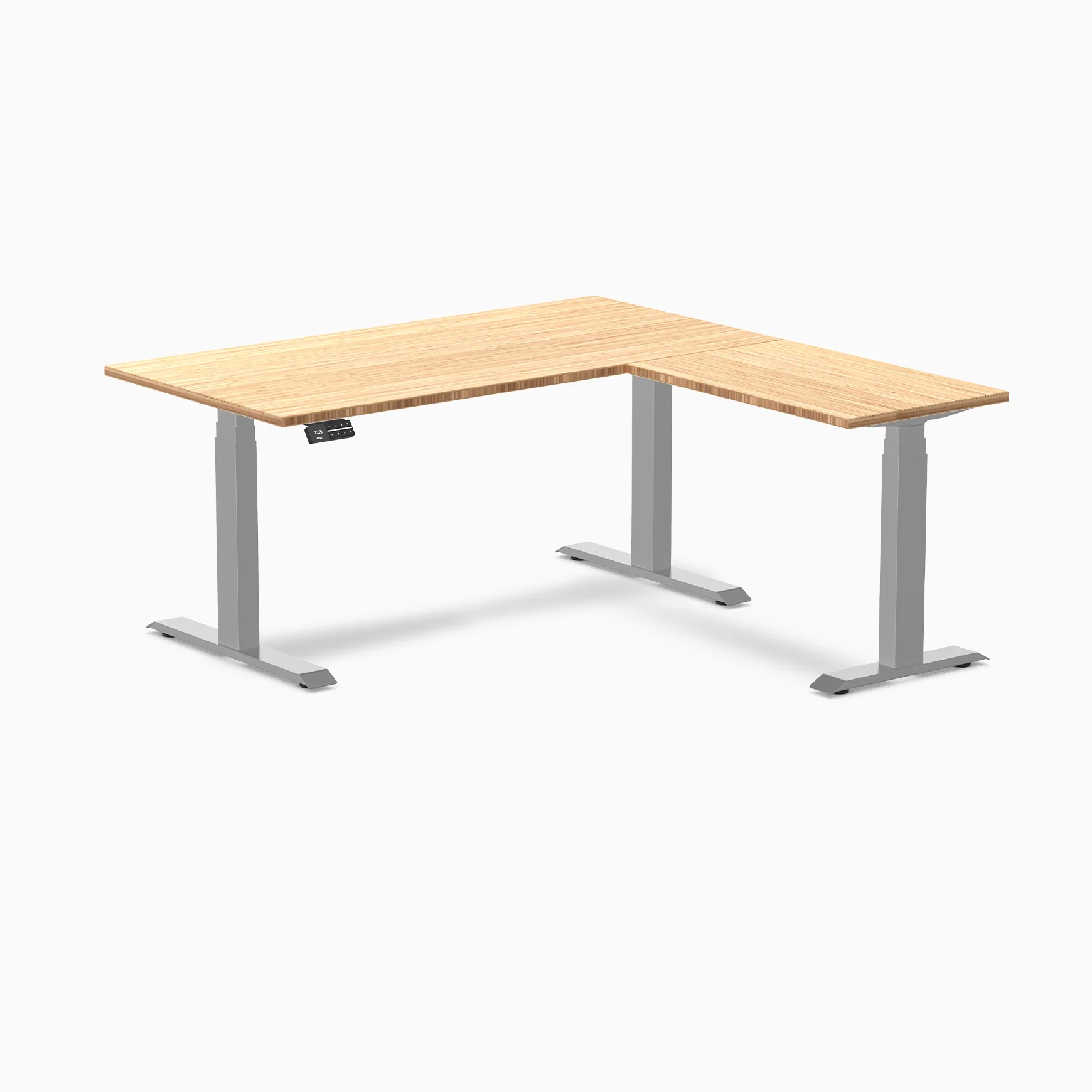 Desky Bamboo L-Shape Sit Stand Desk - Image 6