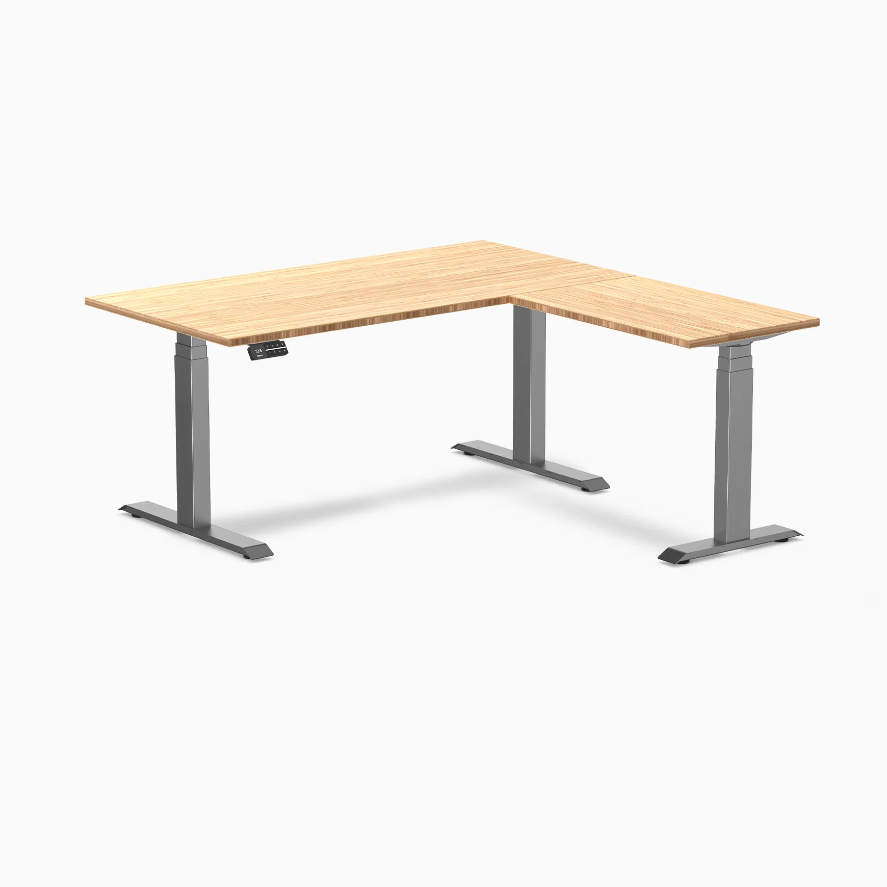 Desky Bamboo L-Shape Sit Stand Desk - Image 7