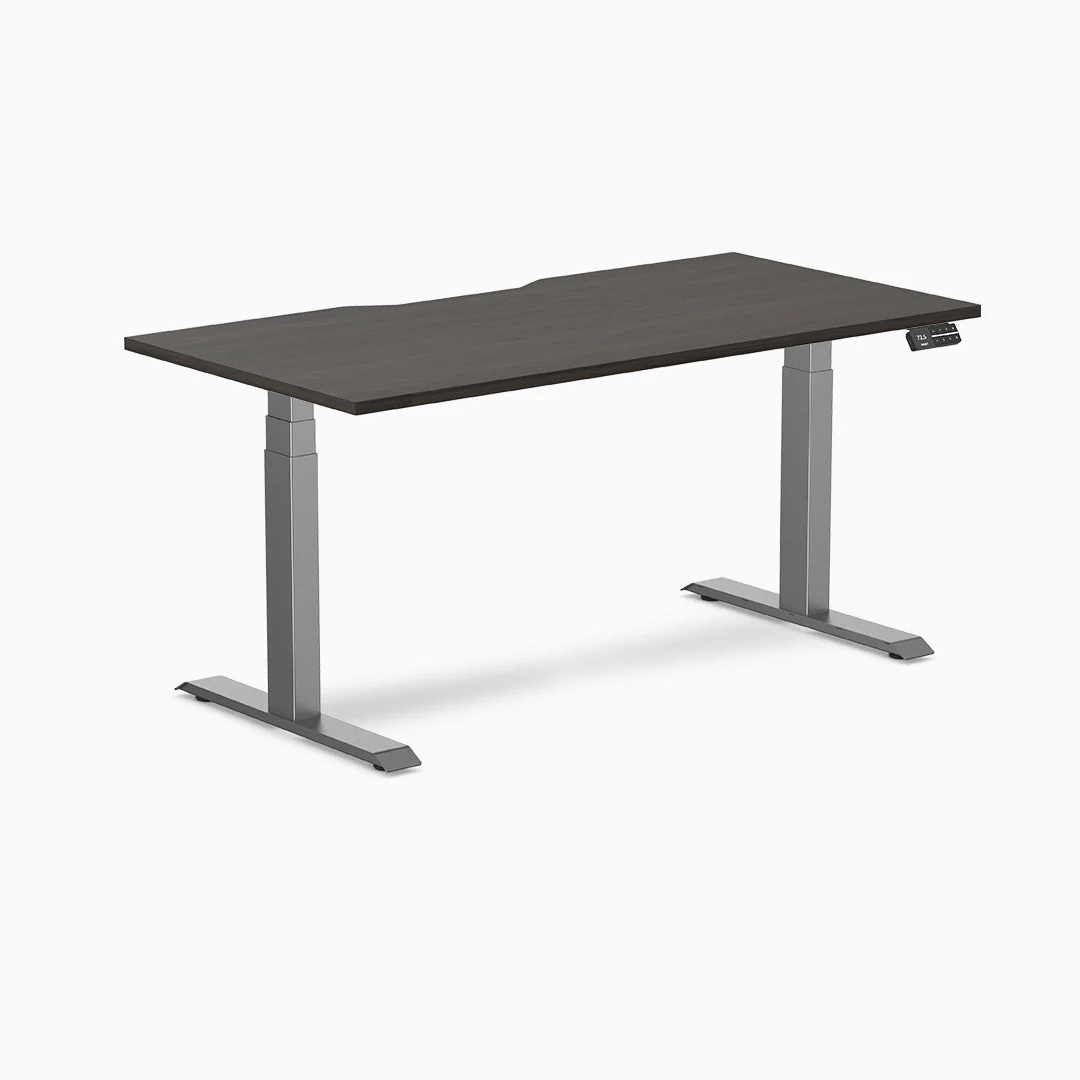 Desky Dual Scalloped Laminate Sit Stand Desk - Image 25