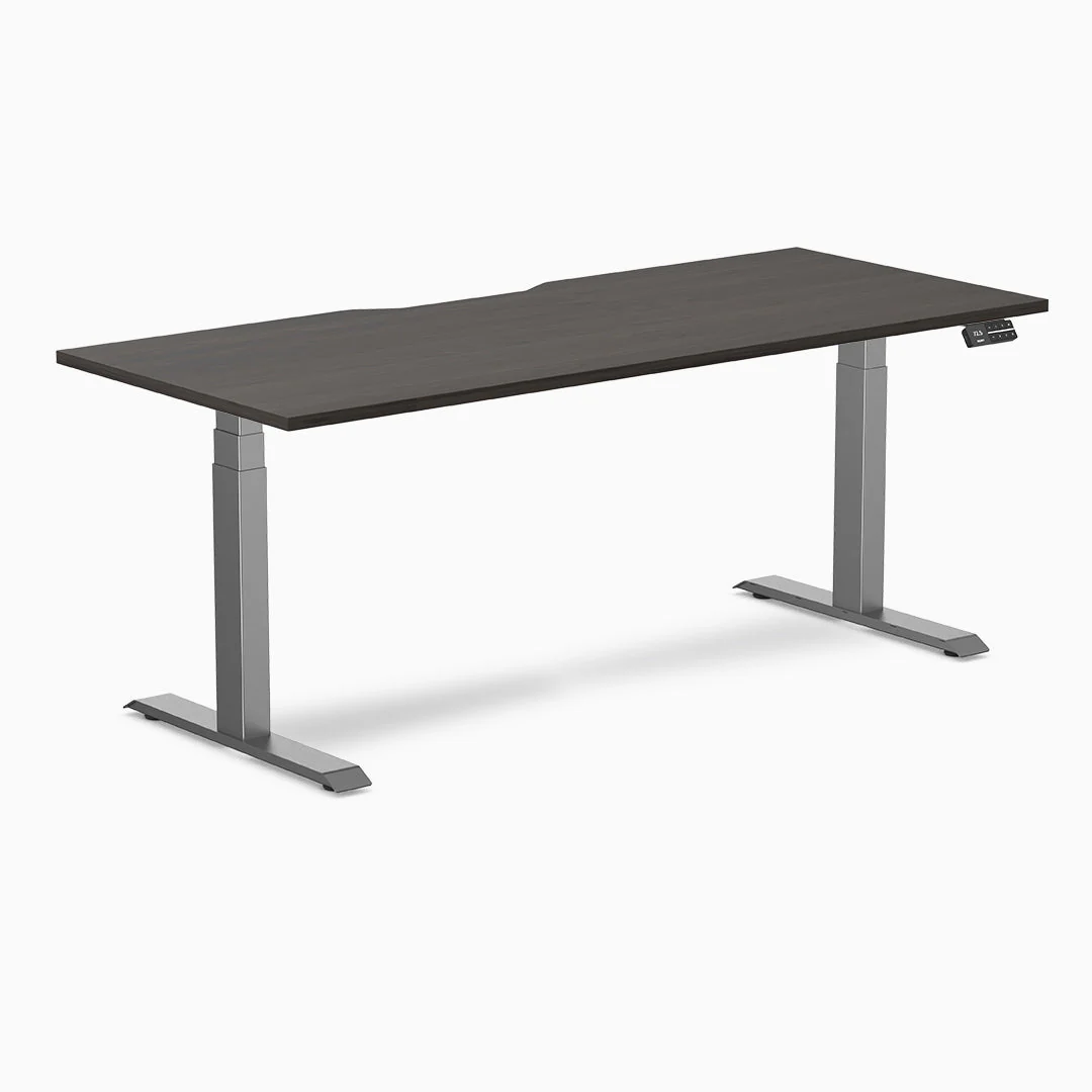 Desky Dual Scalloped Laminate Sit Stand Desk - Image 26