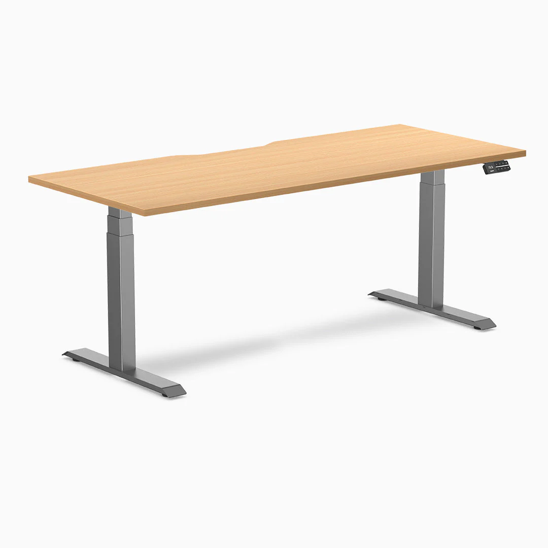 Desky Dual Scalloped Laminate Sit Stand Desk - Image 38