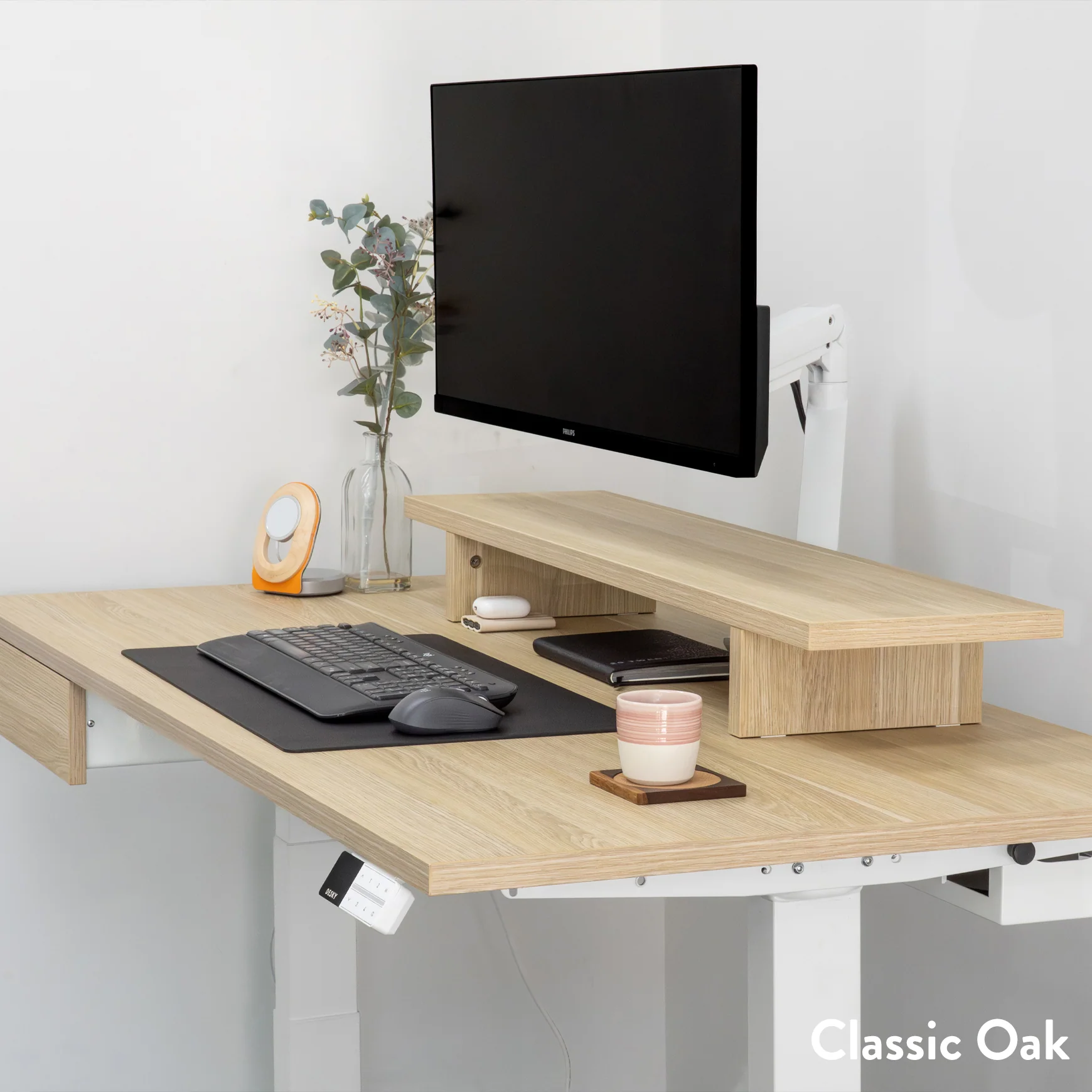 Desky Dual Laminate Sit Stand Desk - Image 12