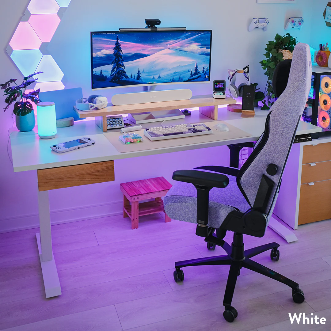Desky Dual Laminate Sit Stand Desk - Image 15