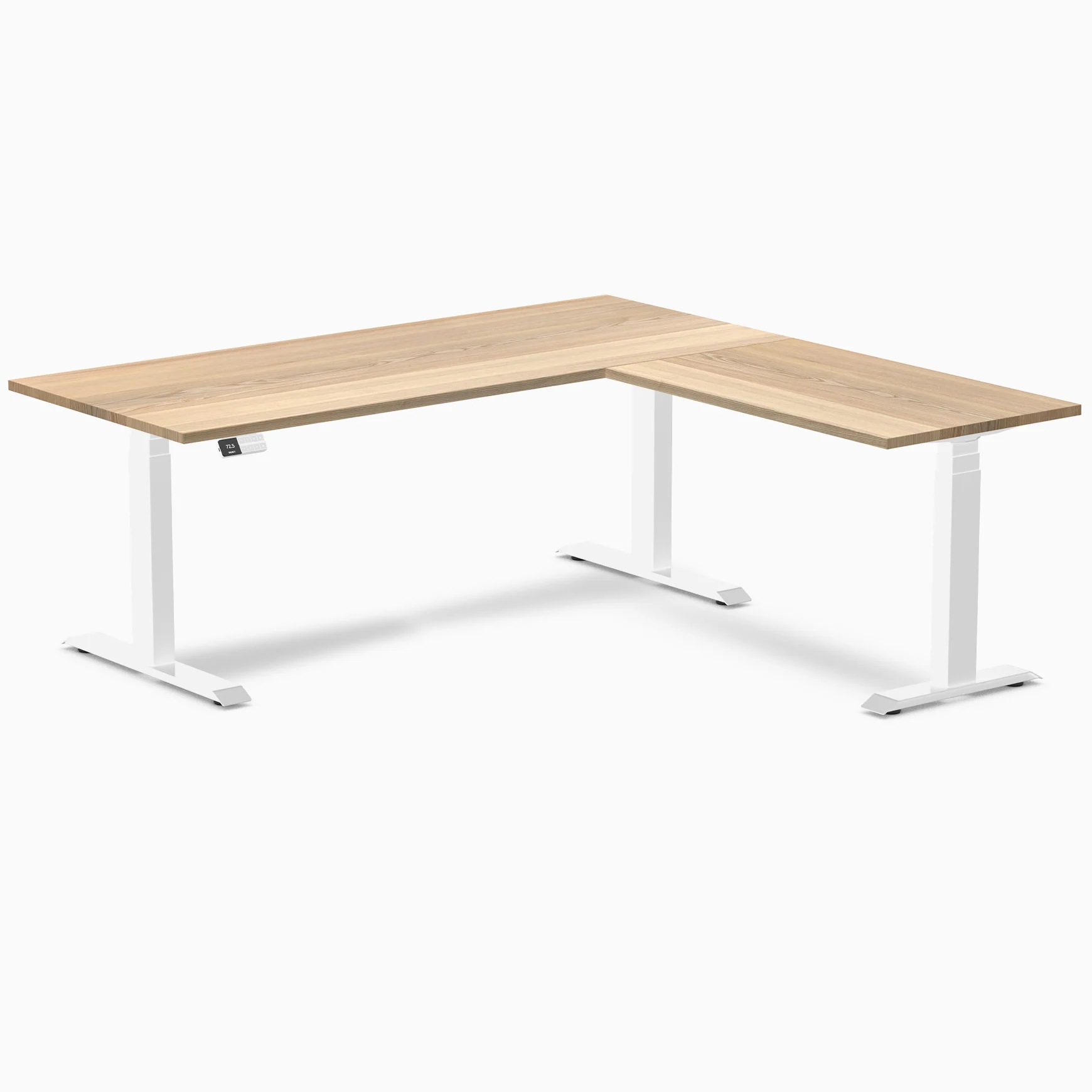 Desky Hardwood L-Shape Sit Stand Desk - Image 36