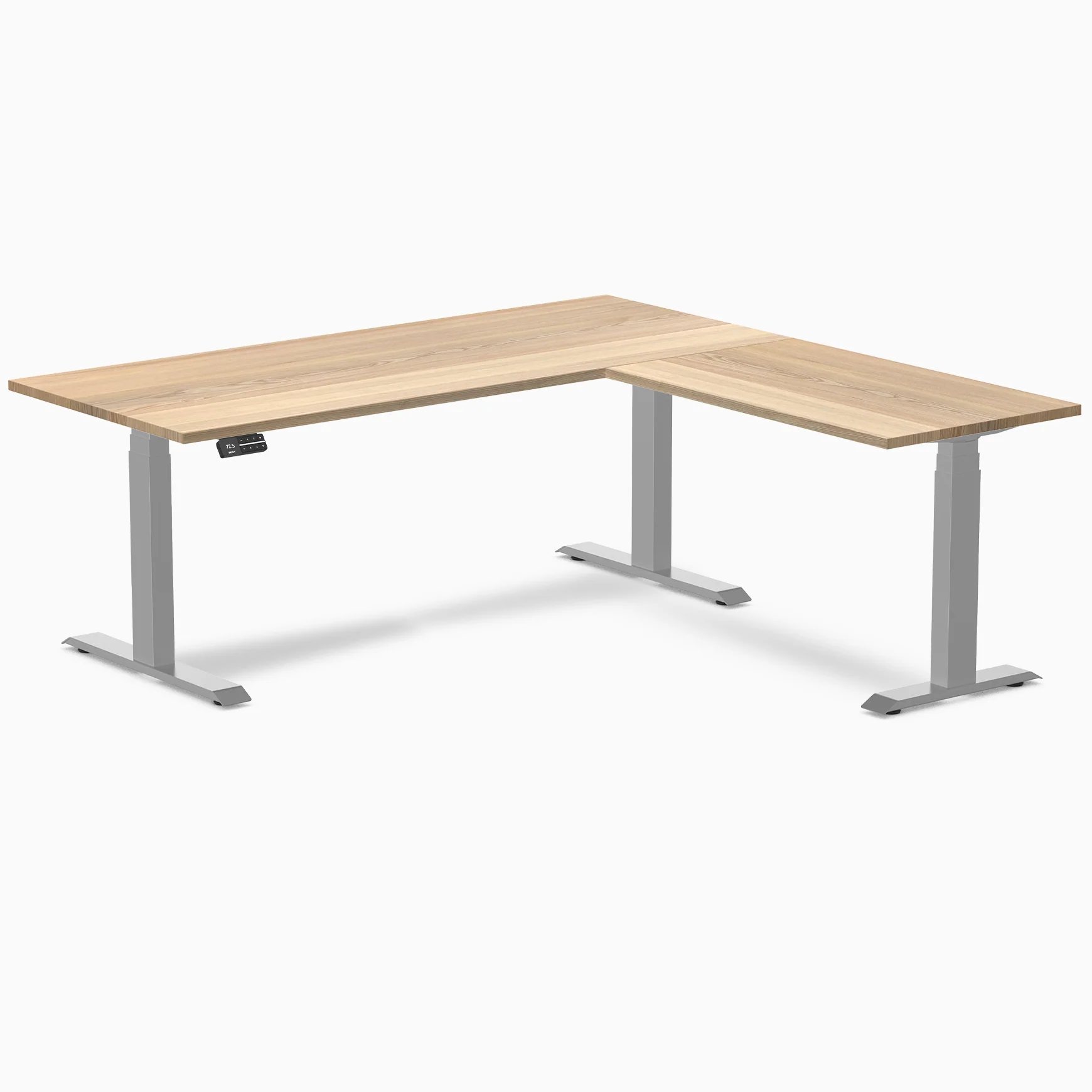 Desky Hardwood L-Shape Sit Stand Desk - Image 37