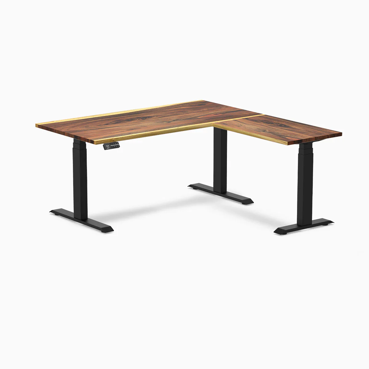 Desky Hardwood L-Shape Sit Stand Desk - Image 52
