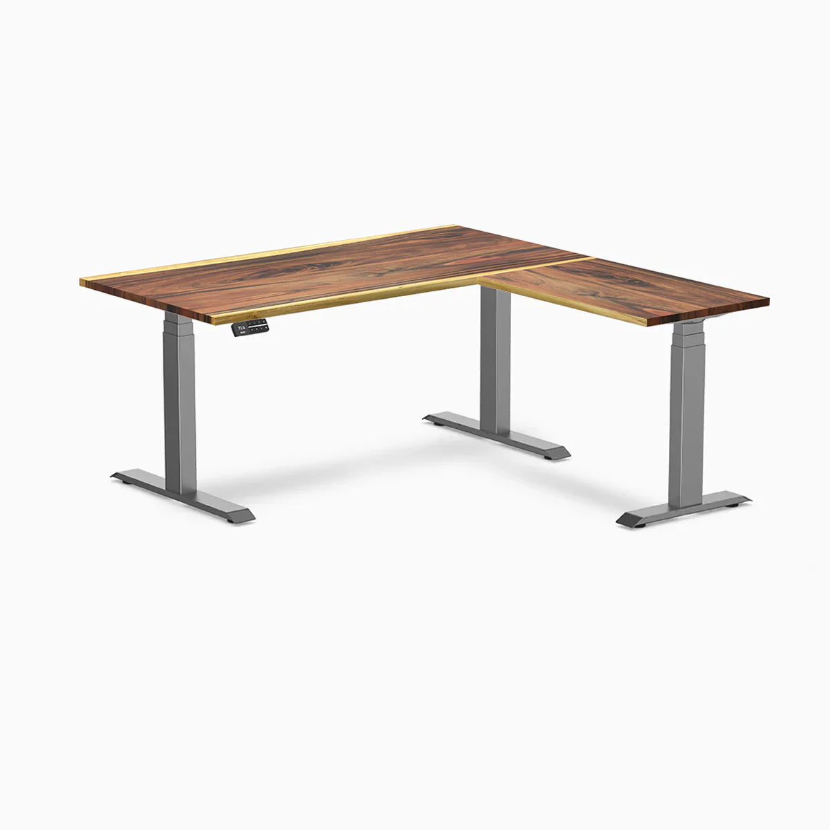 Desky Hardwood L-Shape Sit Stand Desk - Image 54
