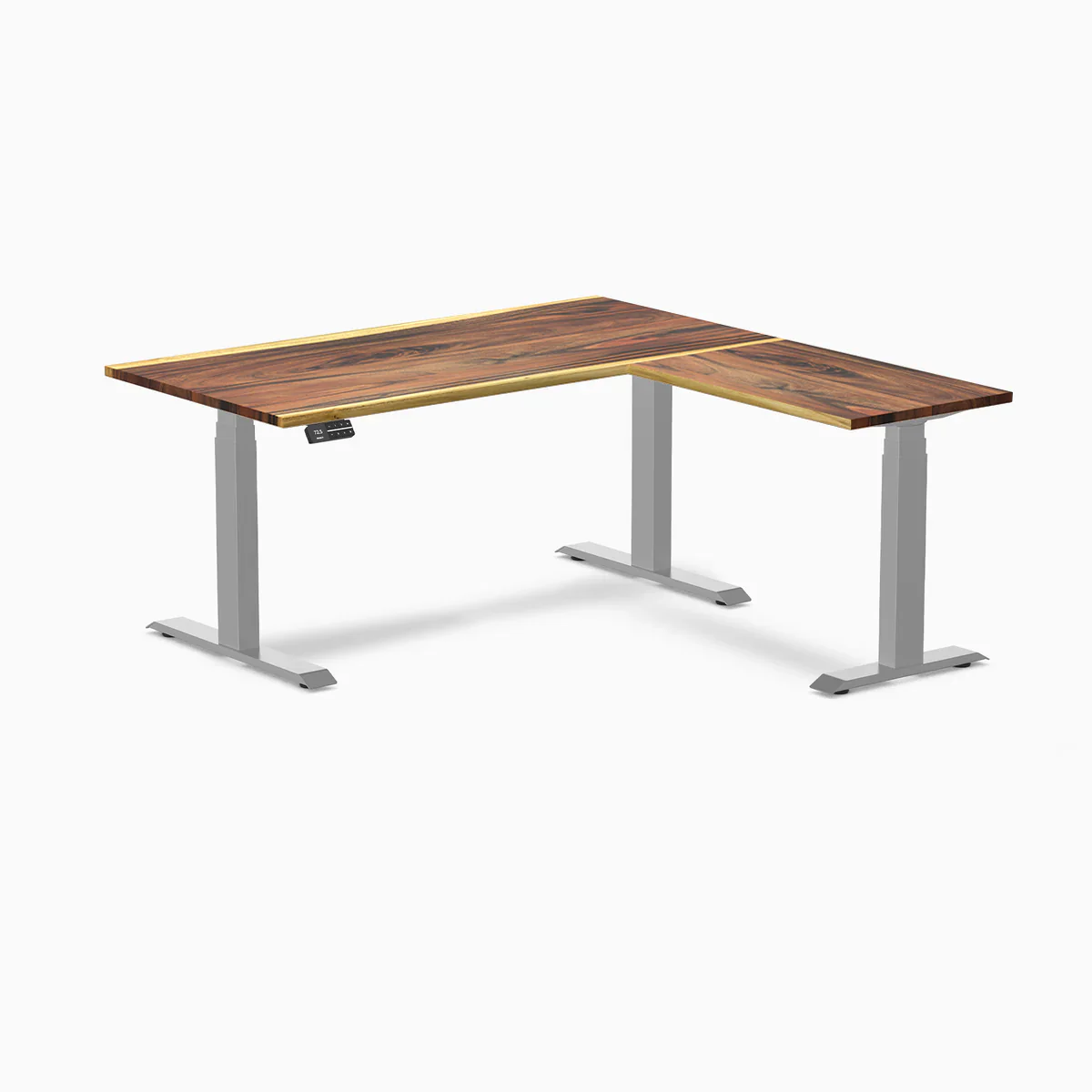 Desky Hardwood L-Shape Sit Stand Desk - Image 55