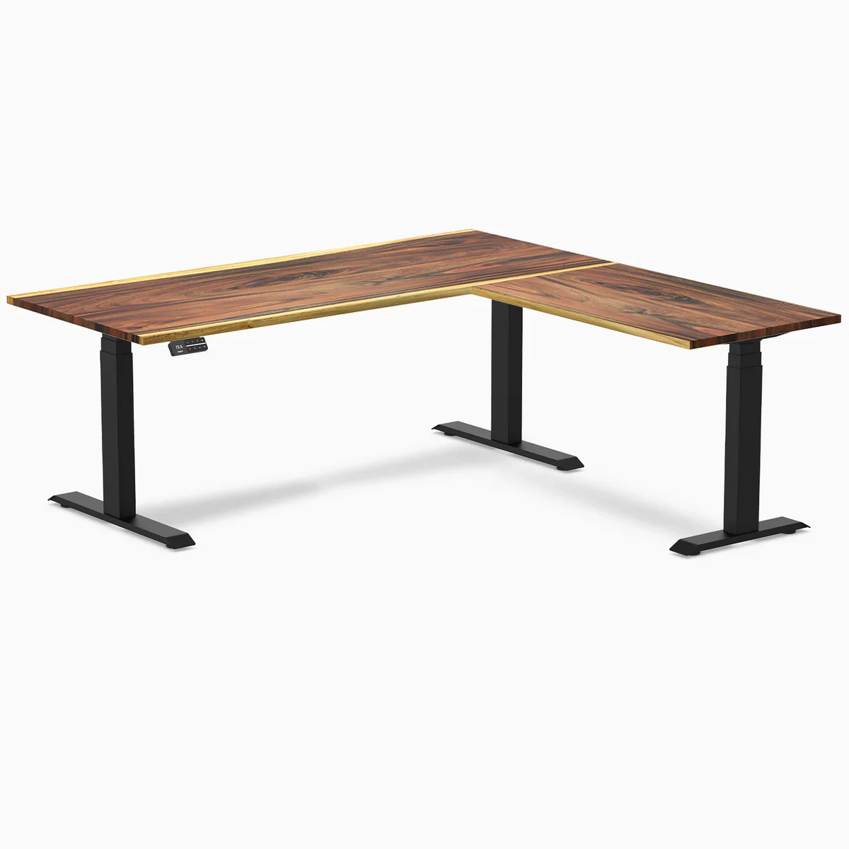 Desky Hardwood L-Shape Sit Stand Desk - Image 56