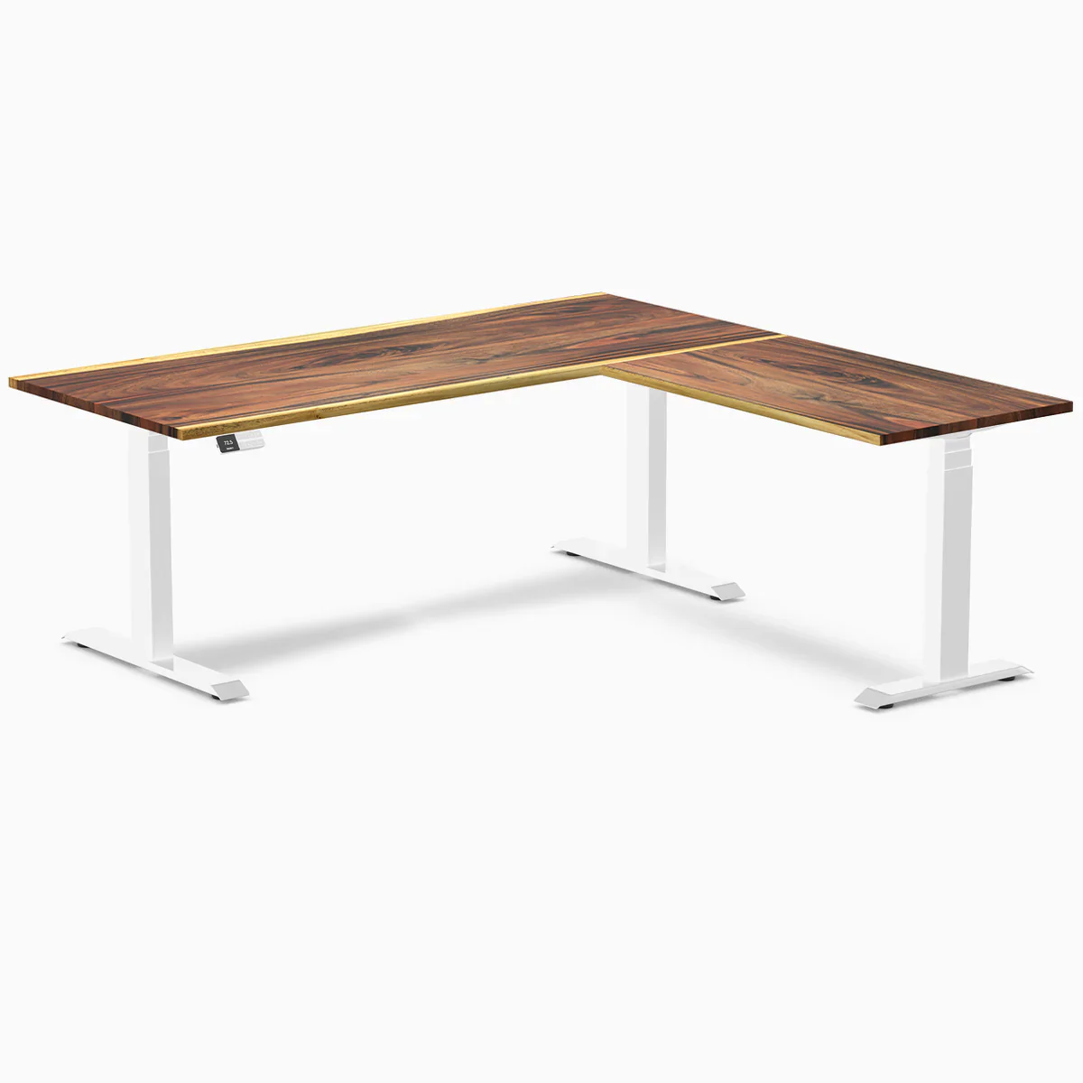 Desky Hardwood L-Shape Sit Stand Desk - Image 57