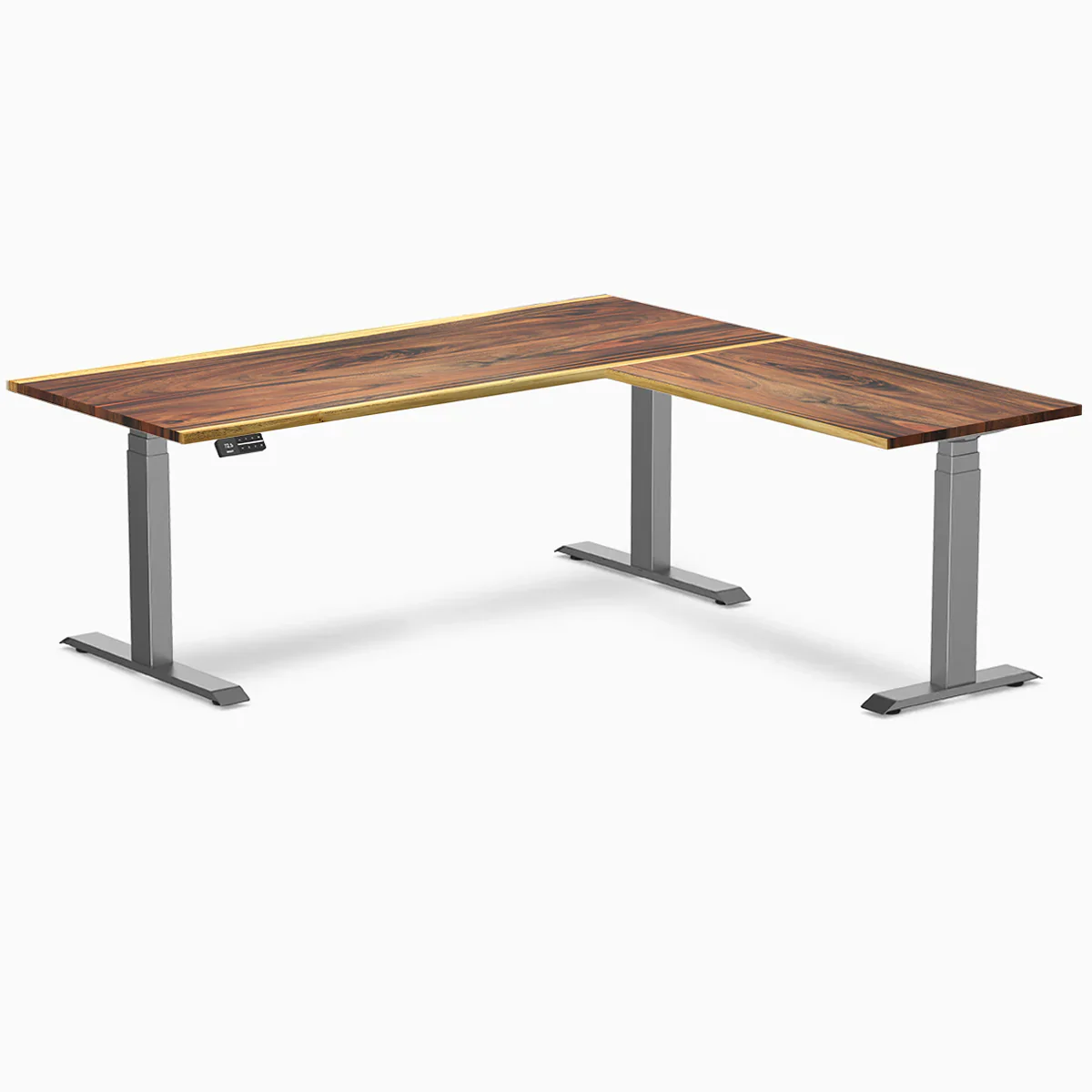 Desky Hardwood L-Shape Sit Stand Desk - Image 58