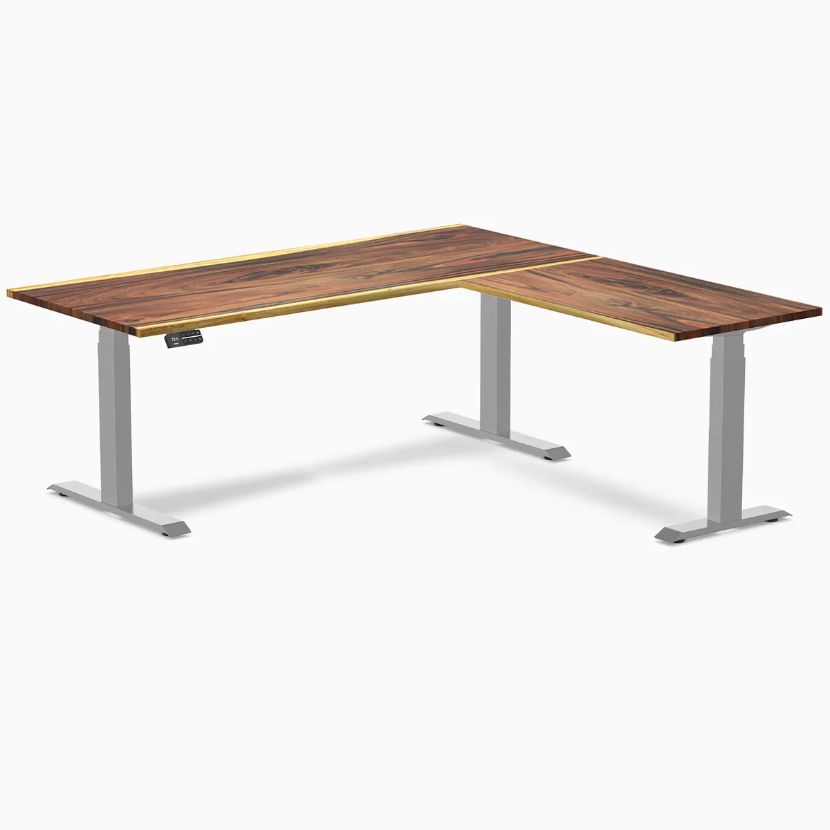 Desky Hardwood L-Shape Sit Stand Desk - Image 59