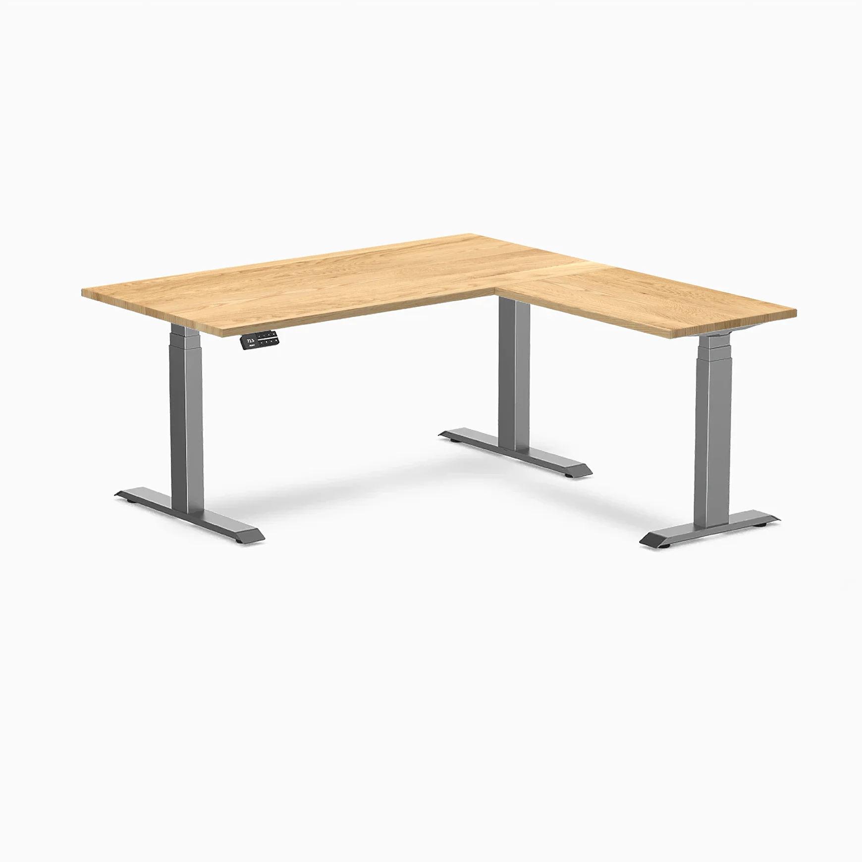 Desky Hardwood L-Shape Sit Stand Desk - Image 62