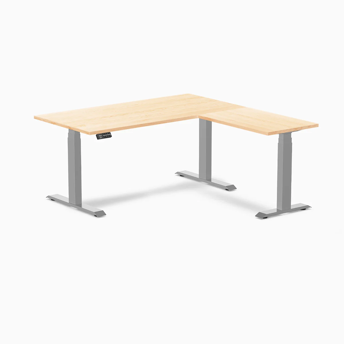 Desky Hardwood L-Shape Sit Stand Desk - Image 68