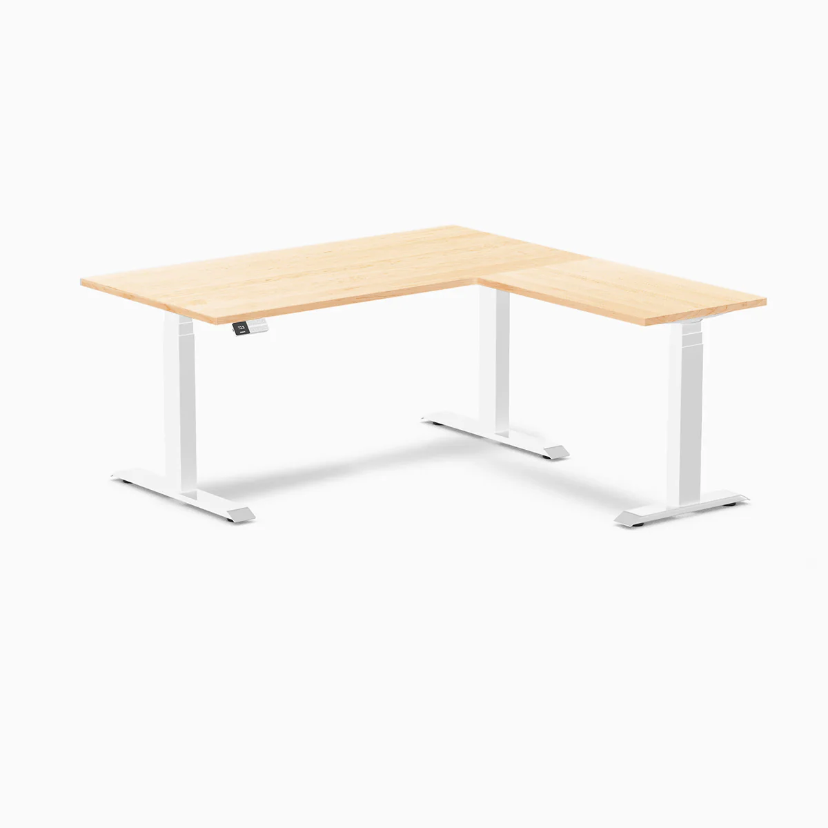 Desky Hardwood L-Shape Sit Stand Desk - Image 69