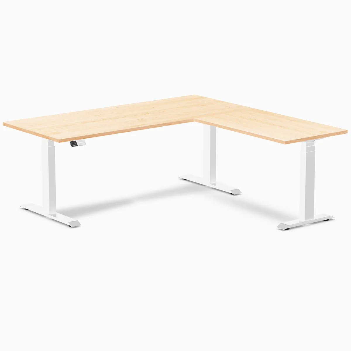 Desky Hardwood L-Shape Sit Stand Desk - Image 73