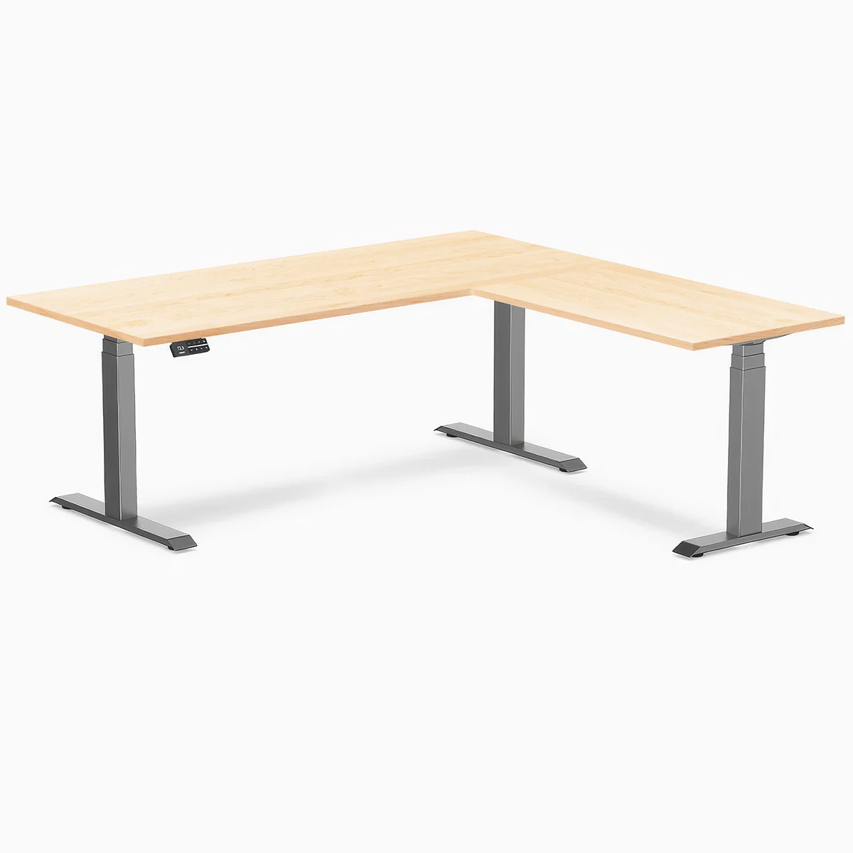 Desky Hardwood L-Shape Sit Stand Desk - Image 74