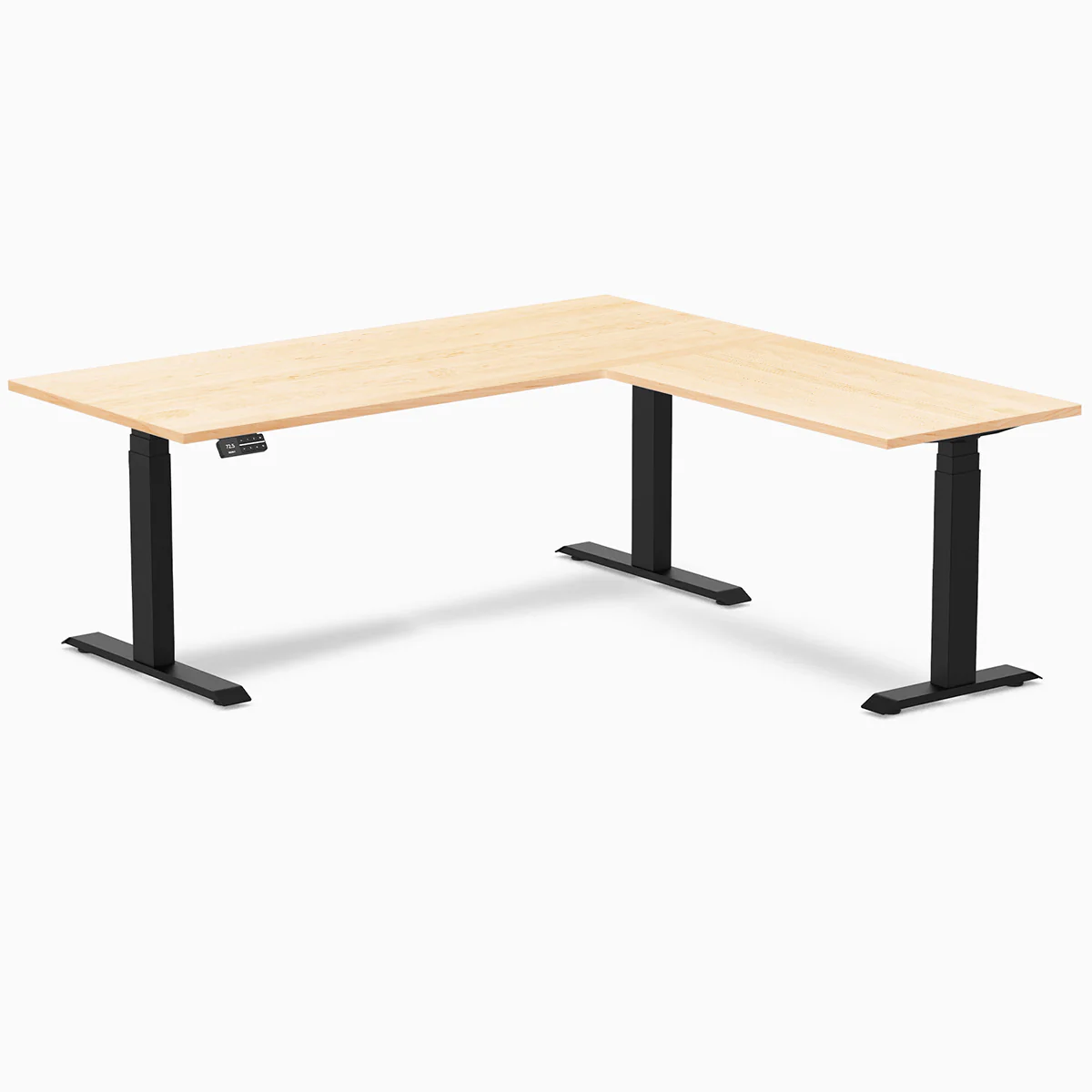 Desky Hardwood L-Shape Sit Stand Desk - Image 75