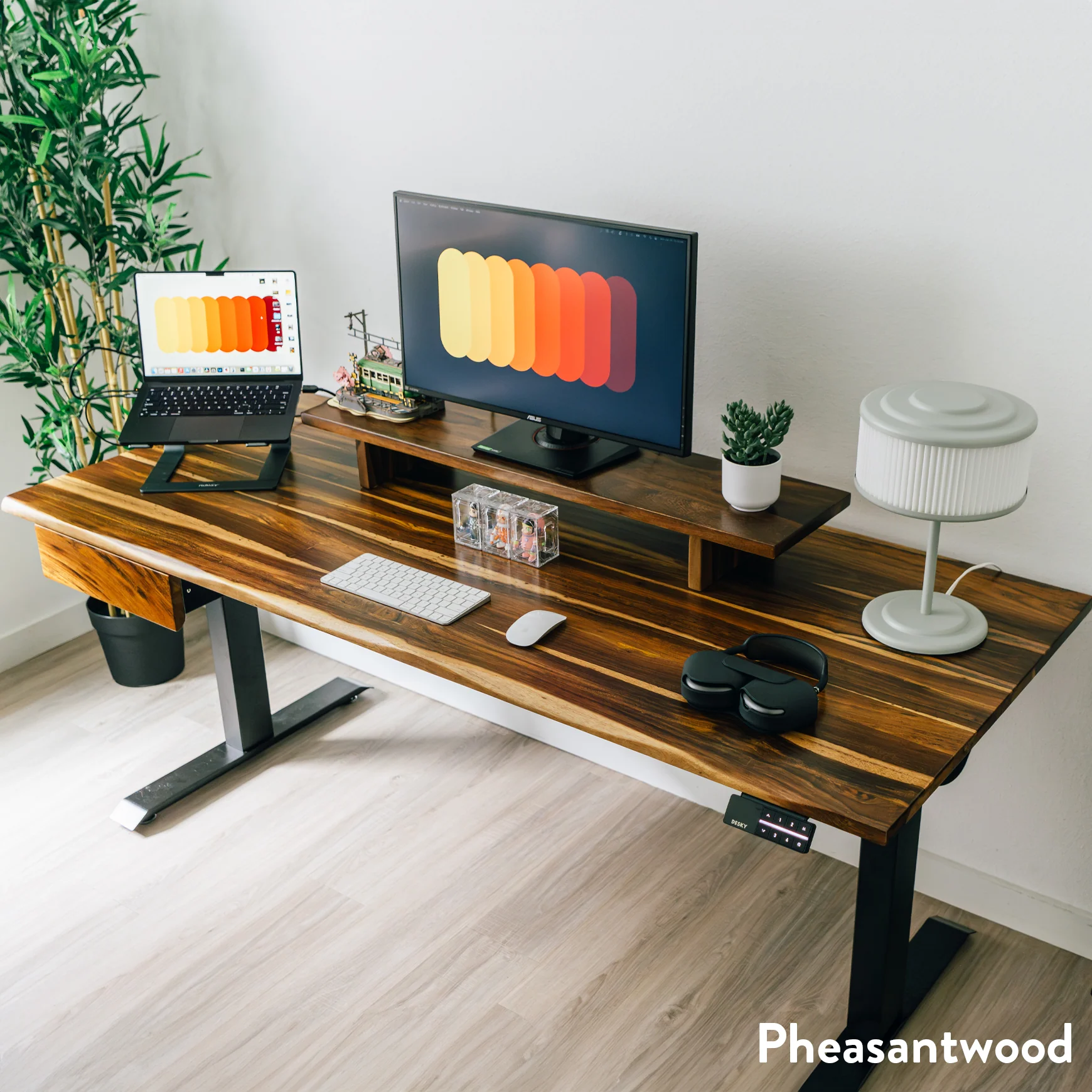 Desky Dual Hardwood Standing Desk With Drawer - Image 10