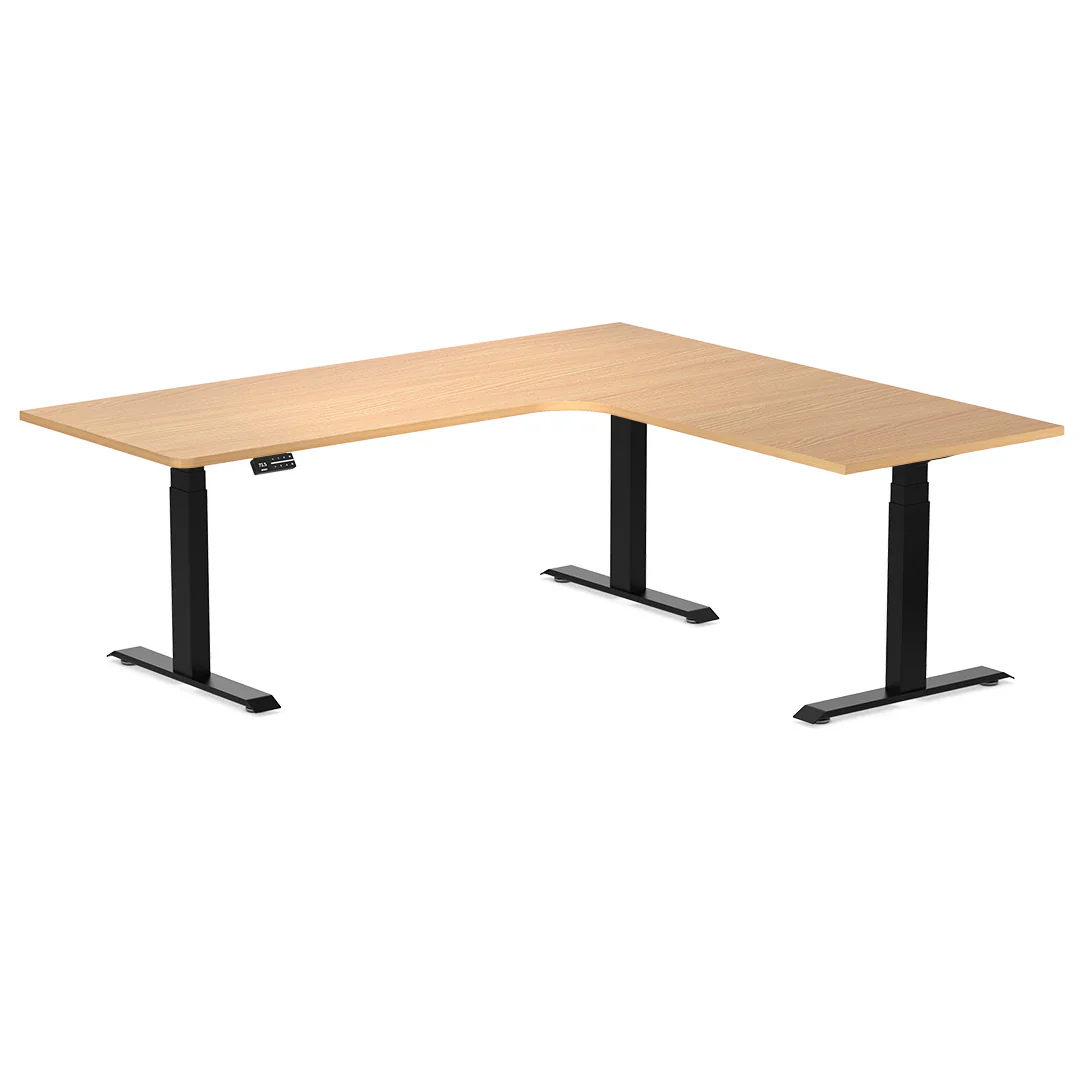 Desky L-Shape Curved Laminate Sit Stand Desk - Image 102
