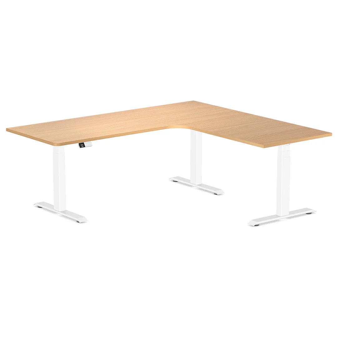 Desky L-Shape Curved Laminate Sit Stand Desk - Image 105
