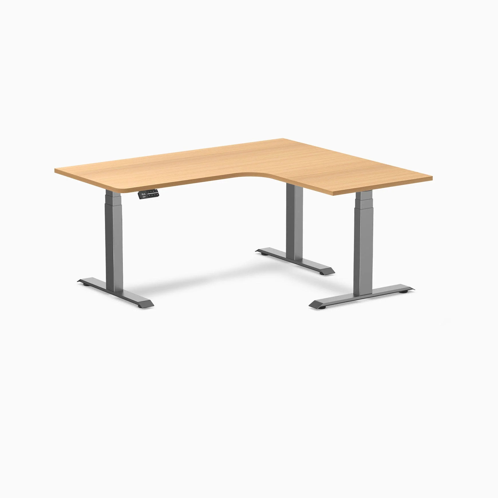 Desky L-Shape Curved Laminate Sit Stand Desk - Image 107