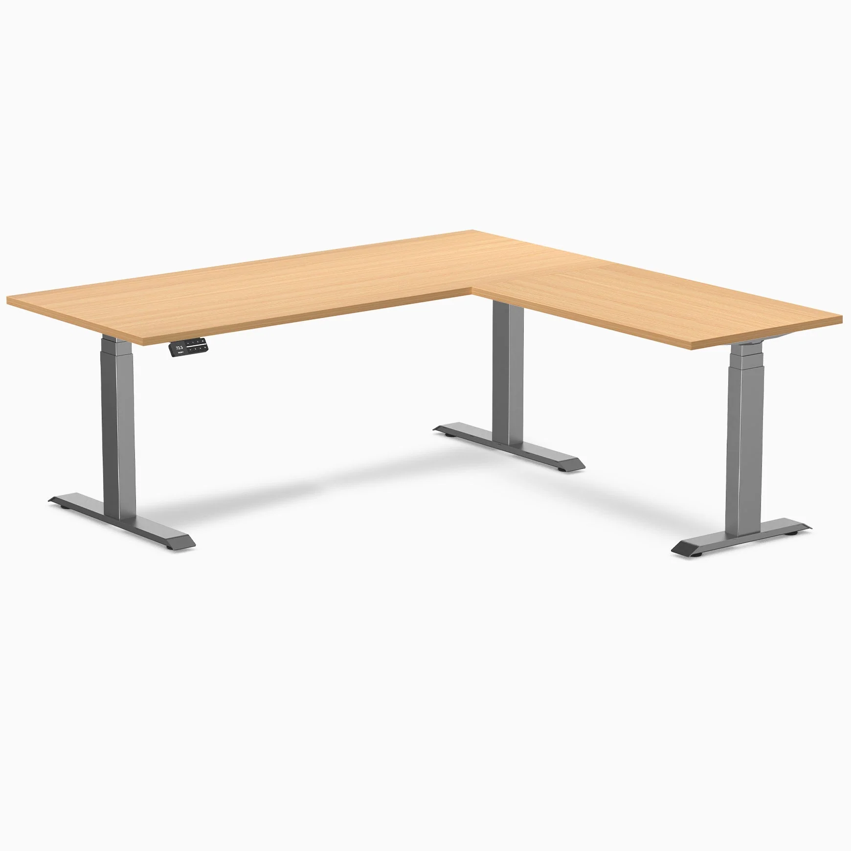 Desky L-Shape Curved Laminate Sit Stand Desk - Image 108
