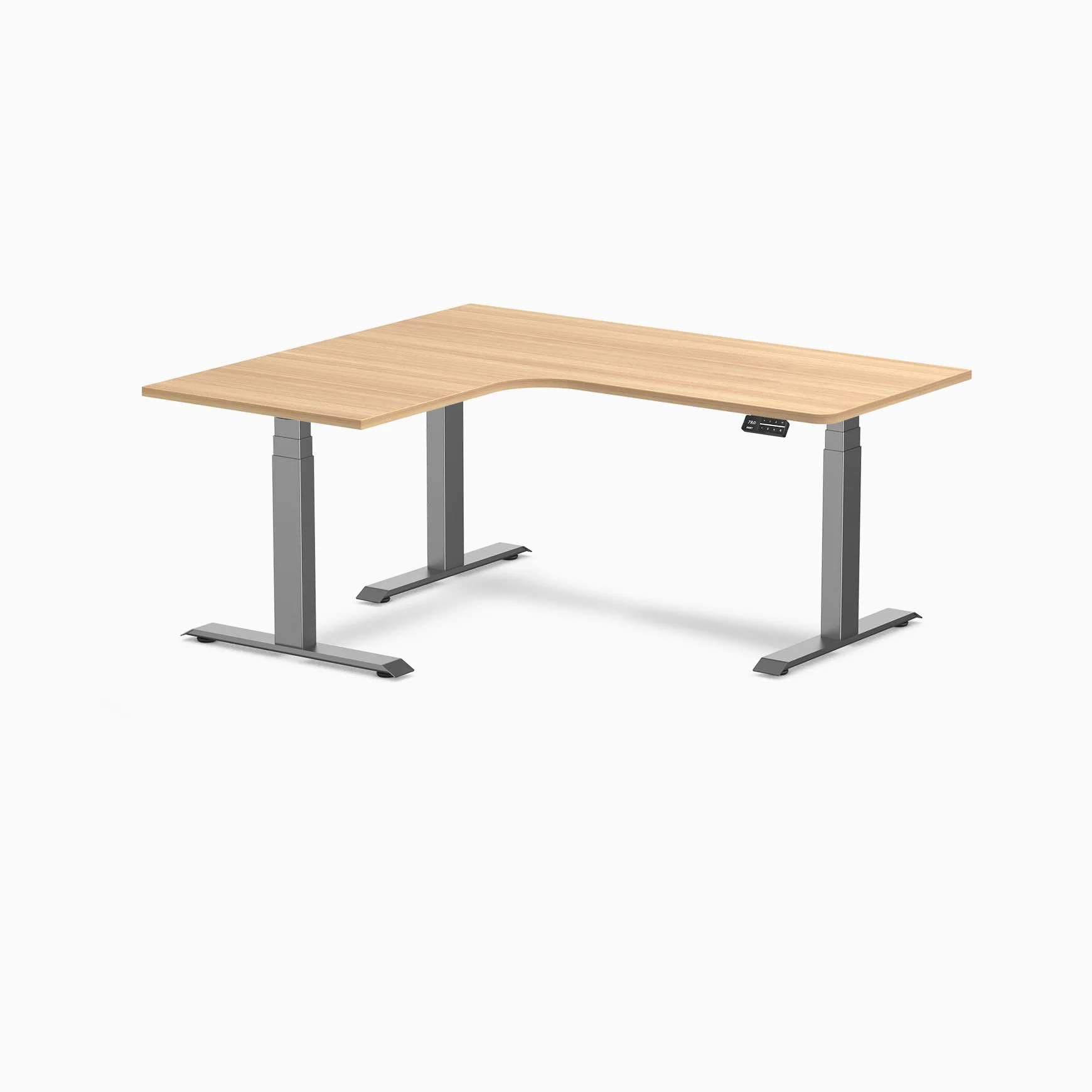 Desky L-Shape Curved Laminate Sit Stand Desk - Image 129