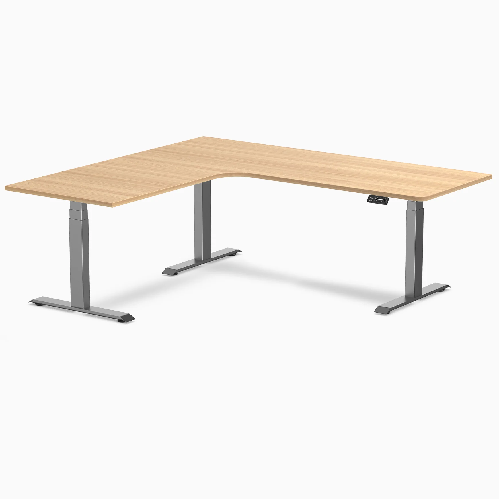 Desky L-Shape Curved Laminate Sit Stand Desk - Image 135