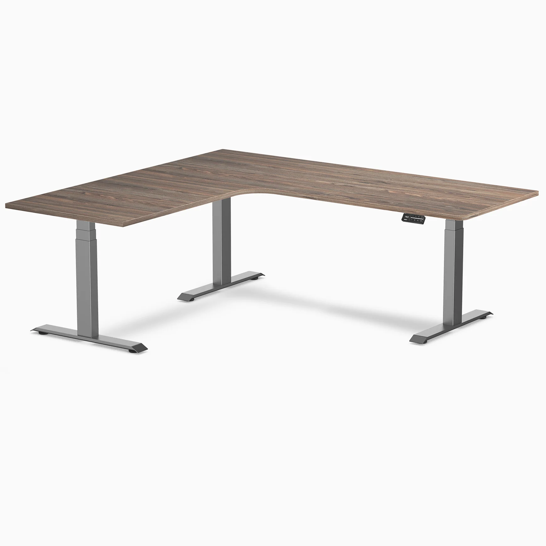 Desky L-Shape Curved Laminate Sit Stand Desk - Image 153