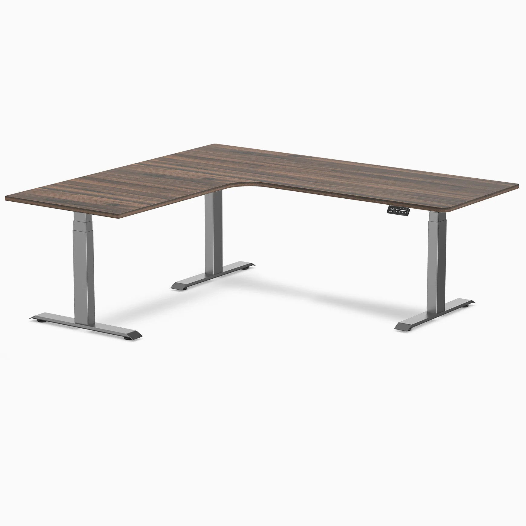 Desky L-Shape Curved Laminate Sit Stand Desk - Image 156