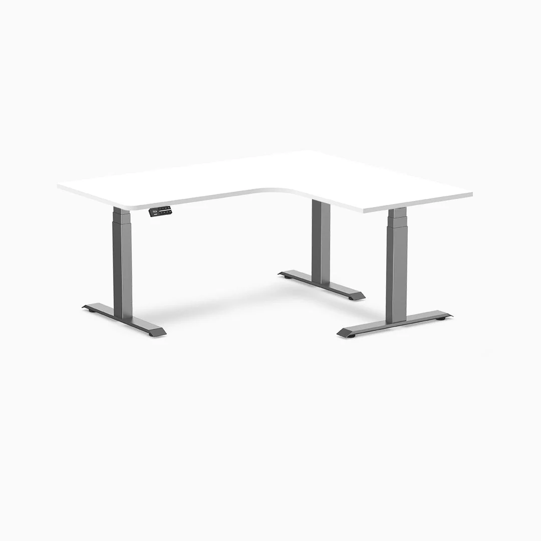 Desky L-Shape Curved Laminate Sit Stand Desk - Image 16