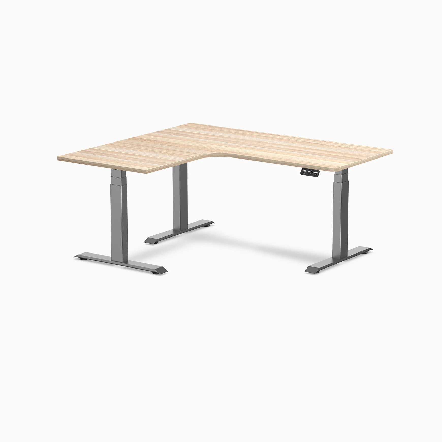 Desky L-Shape Curved Laminate Sit Stand Desk - Image 165