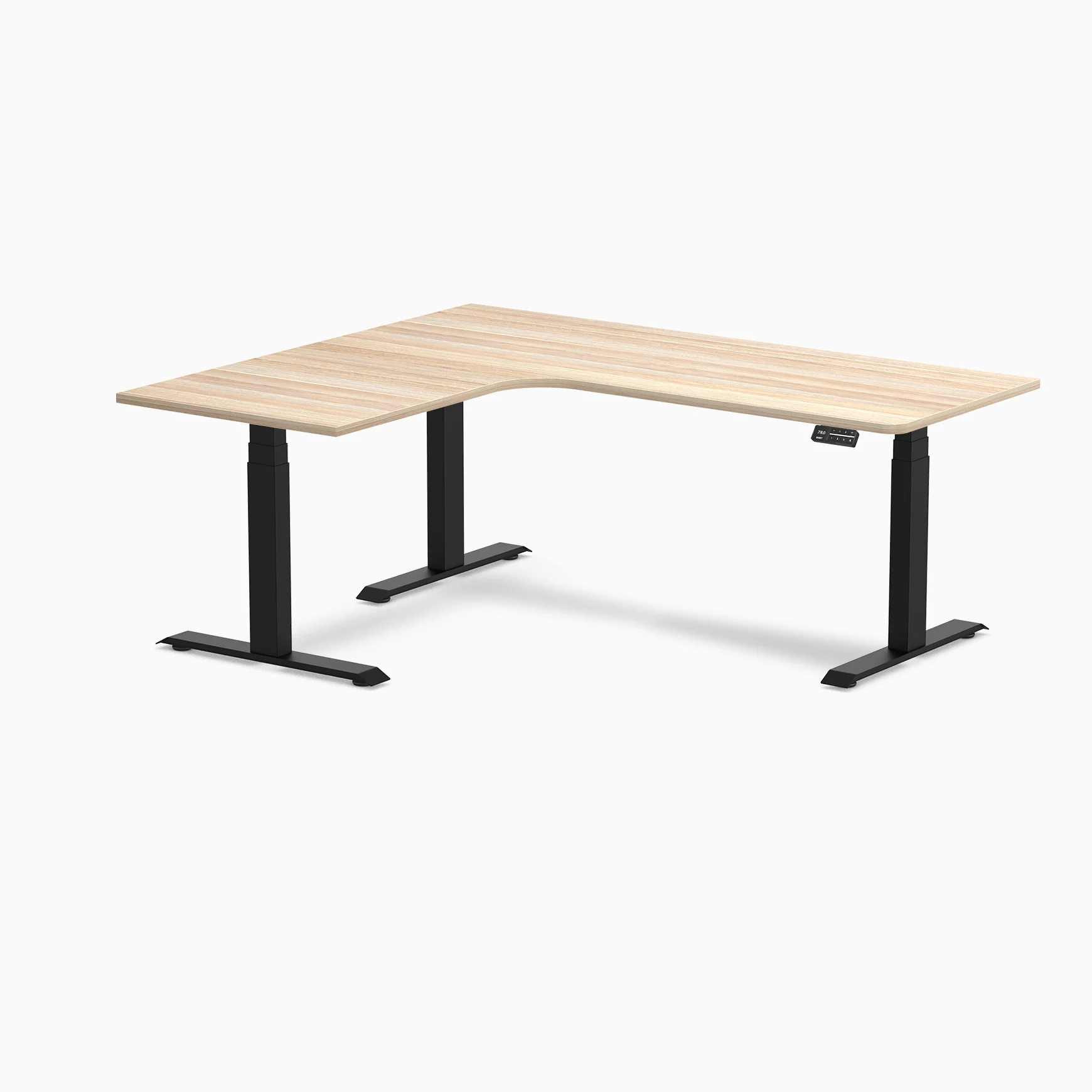 Desky L-Shape Curved Laminate Sit Stand Desk - Image 166