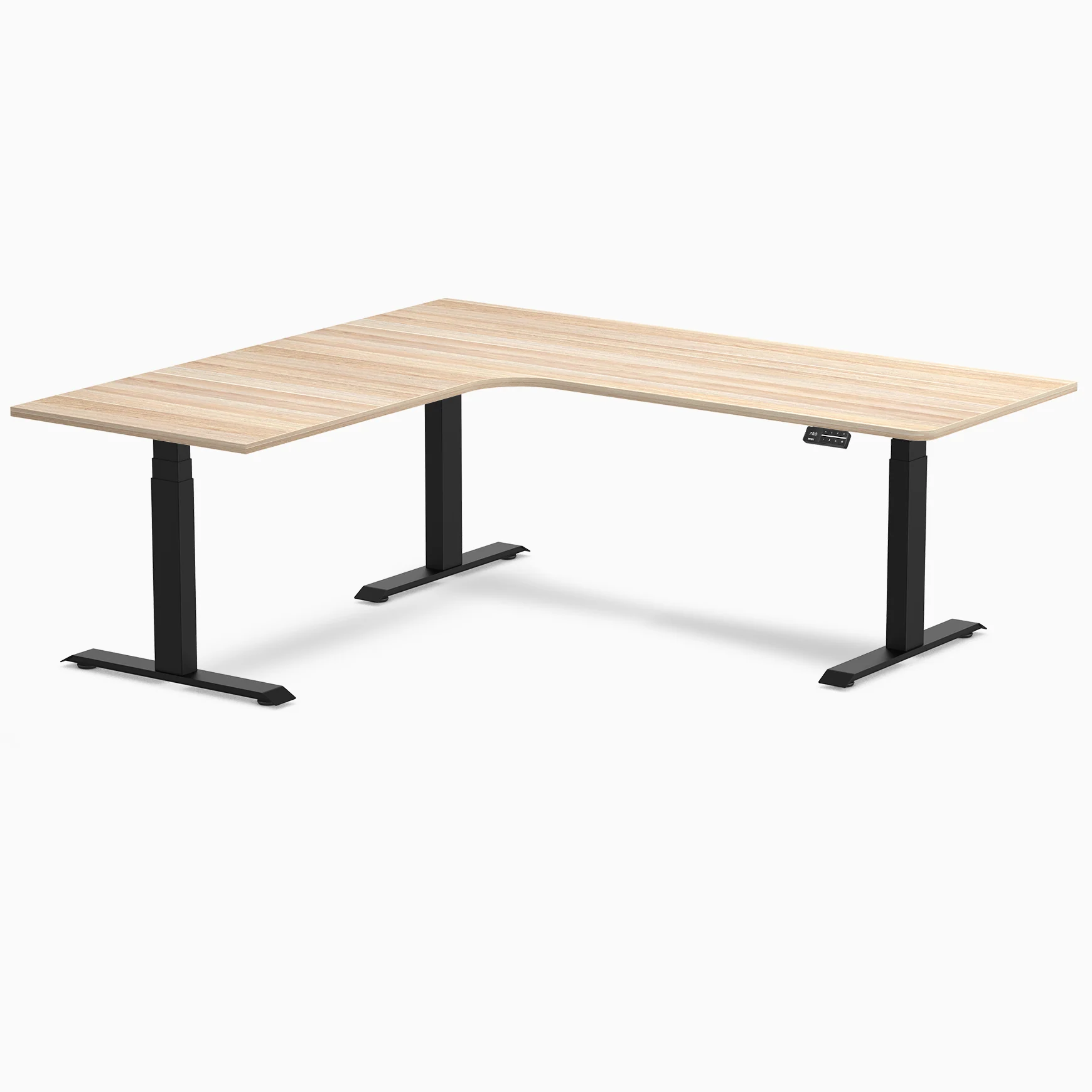 Desky L-Shape Curved Laminate Sit Stand Desk - Image 169