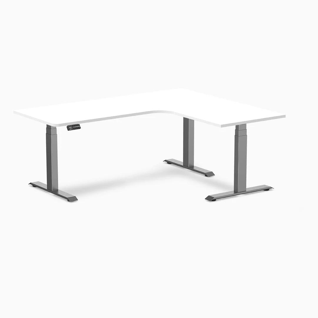 Desky L-Shape Curved Laminate Sit Stand Desk - Image 17