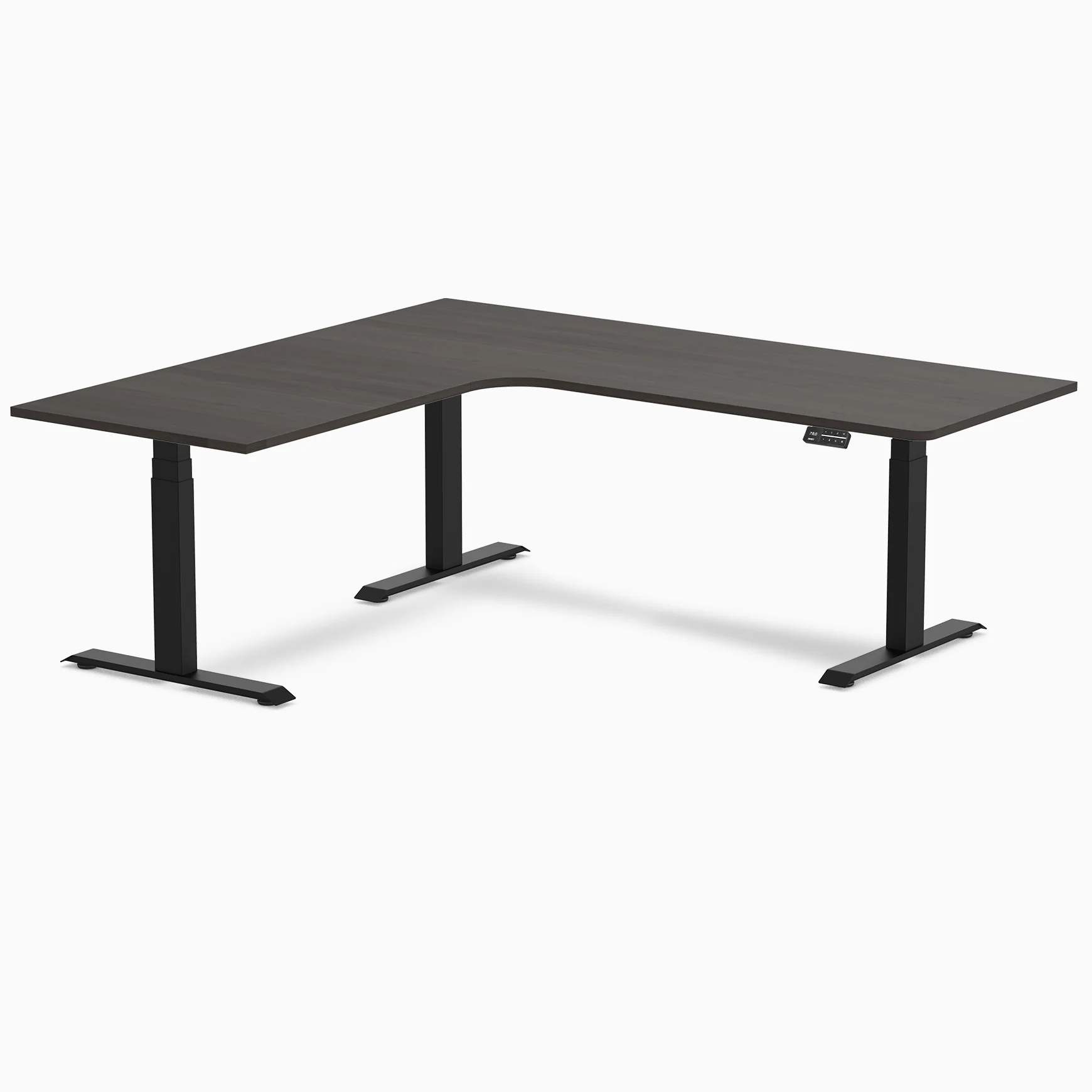 Desky L-Shape Curved Laminate Sit Stand Desk - Image 172