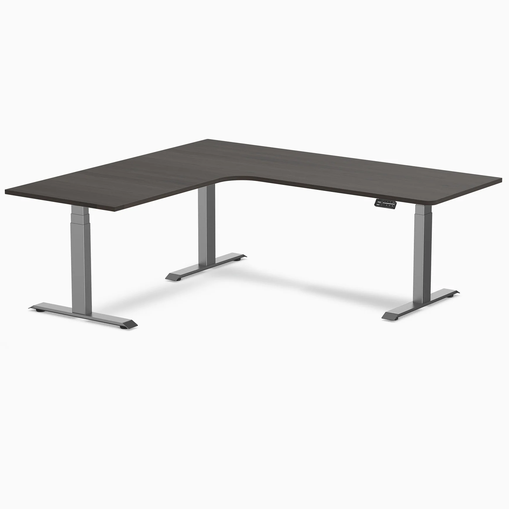 Desky L-Shape Curved Laminate Sit Stand Desk - Image 174