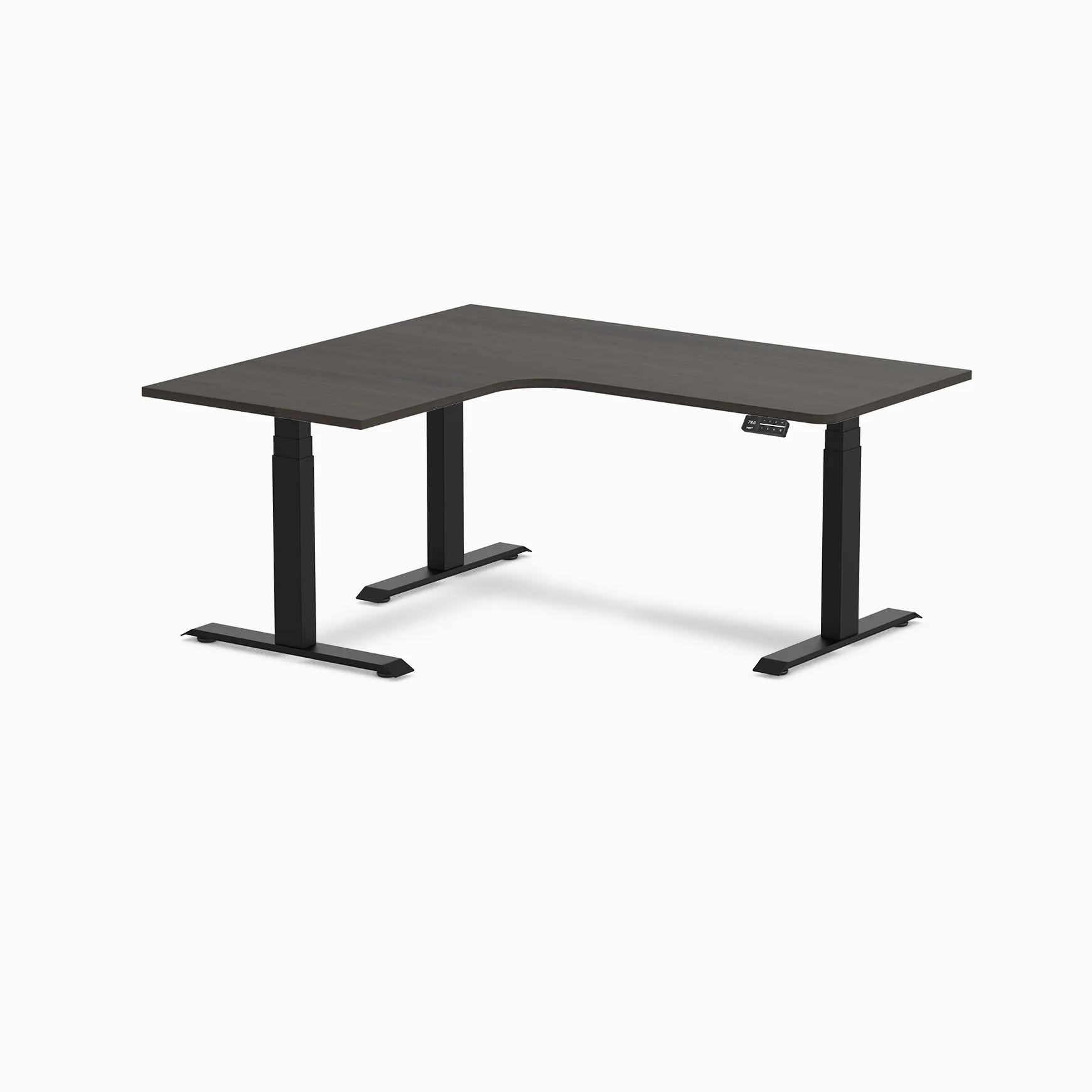 Desky L-Shape Curved Laminate Sit Stand Desk - Image 175